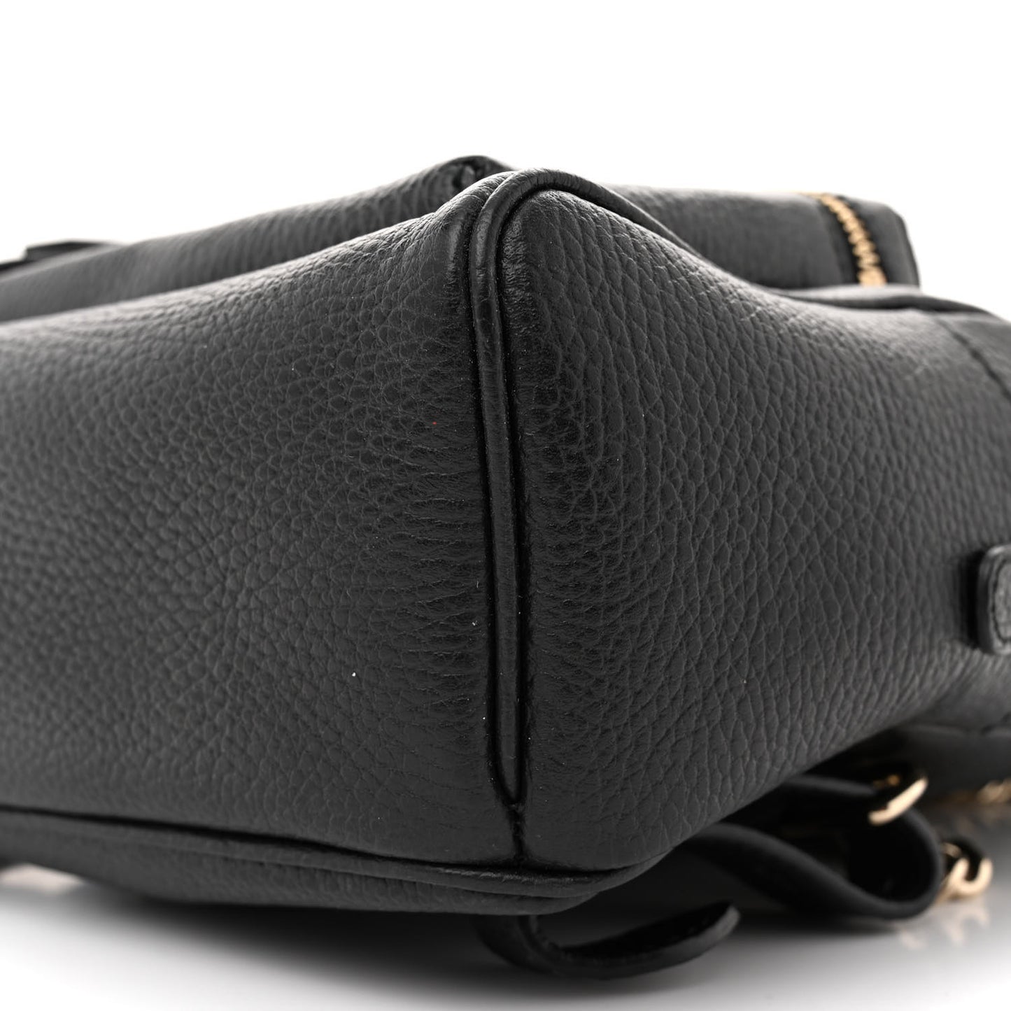 Pebbled Calfskin Soho Chain Backpack Black