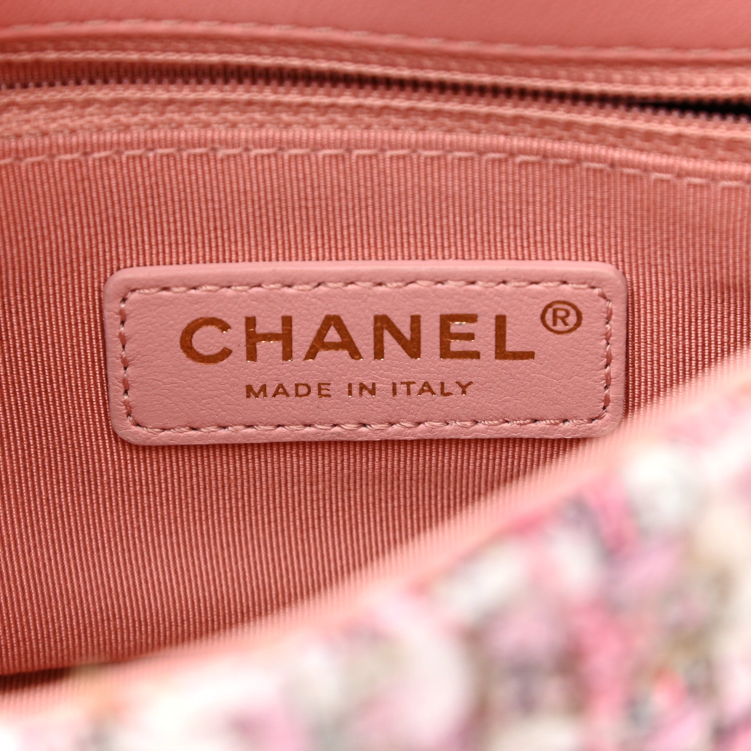 Chanel Tweed Mini Pearl Handle Flap Pink Beige Orange Ecru 6 of 10