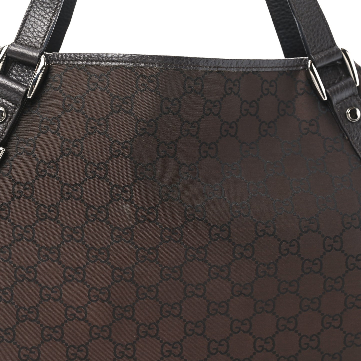 Nylon Monogram Medium Abbey Shoulder Bag Brown