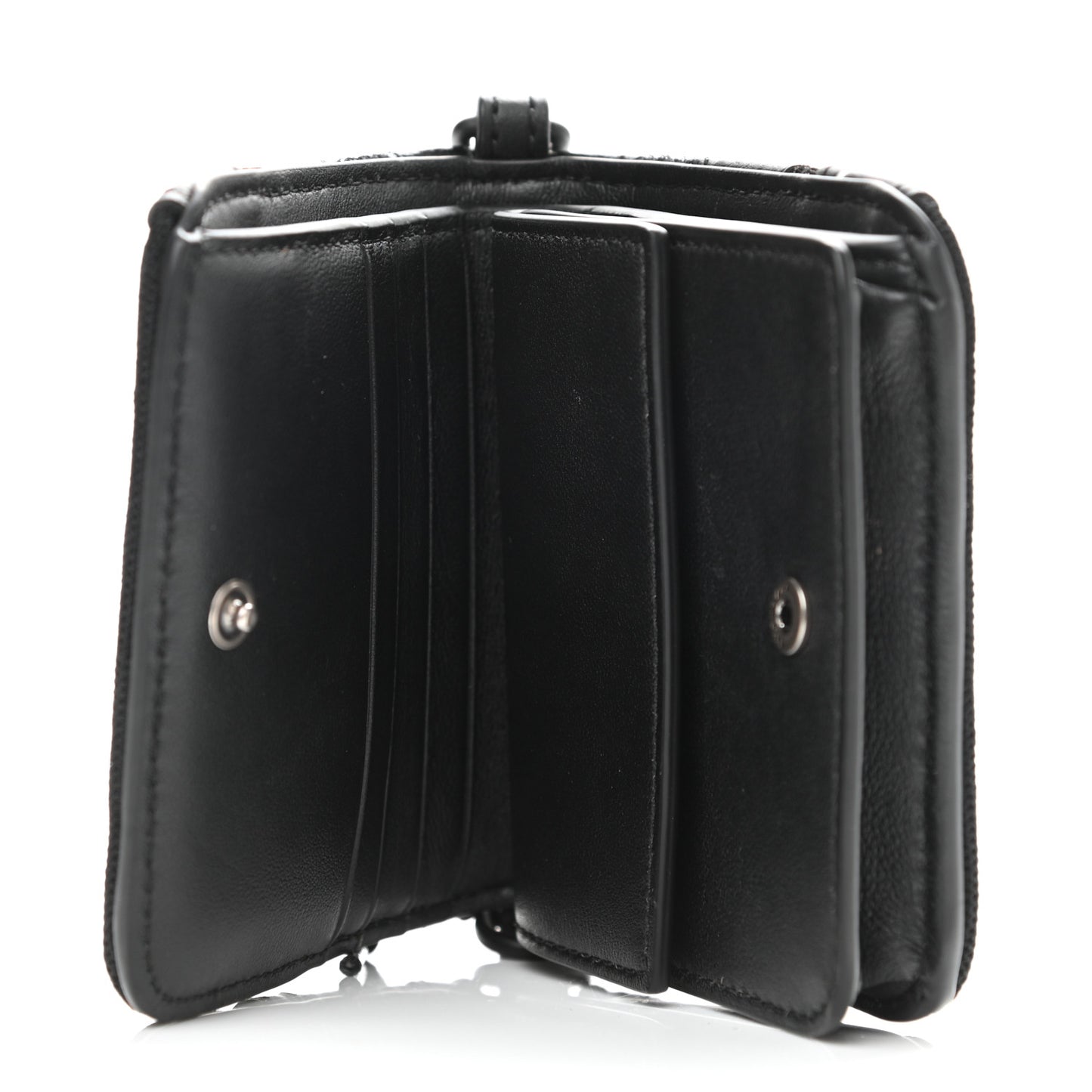 Faux Calfskin Fabric Sneakerhead Crossbody Wallet Black