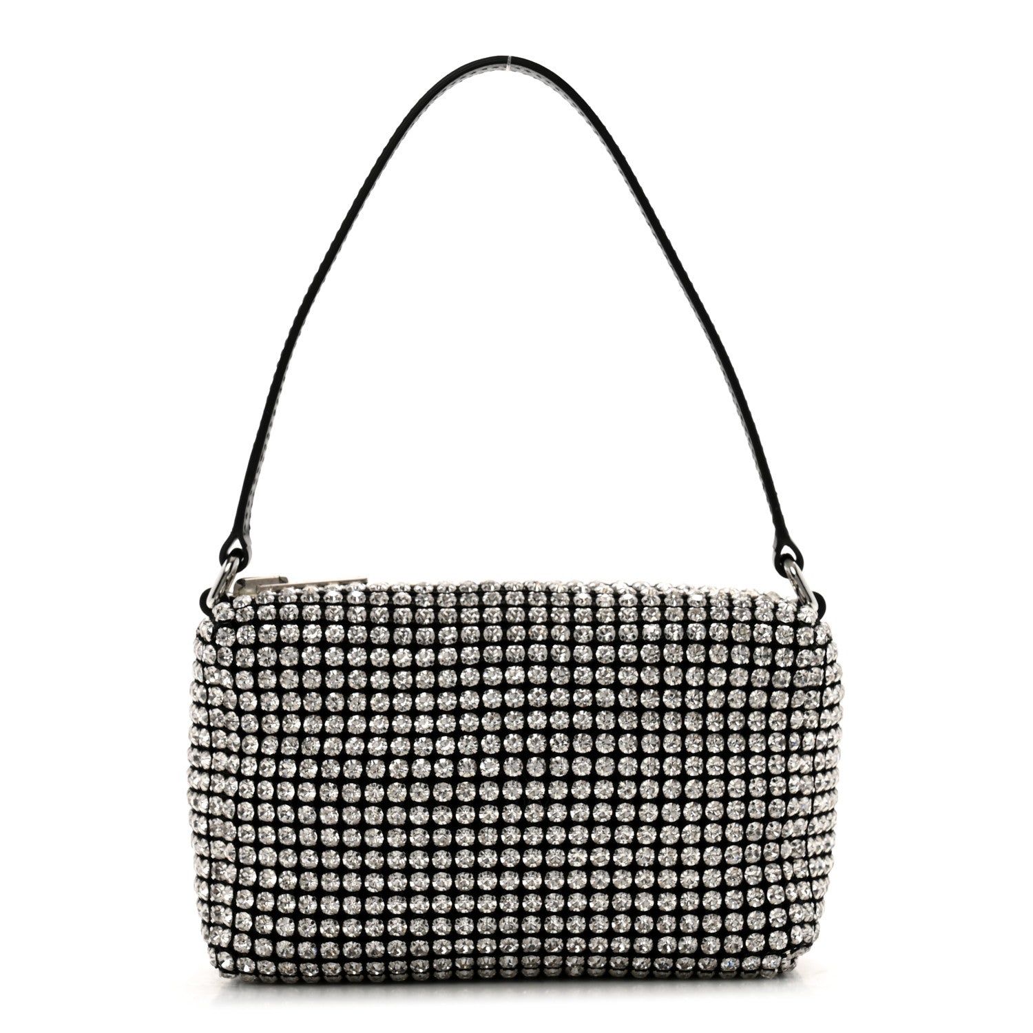 Alexander Wang Mesh Crystal Rhinestone Mini Heiress Pouch Black Silver 1 of 11