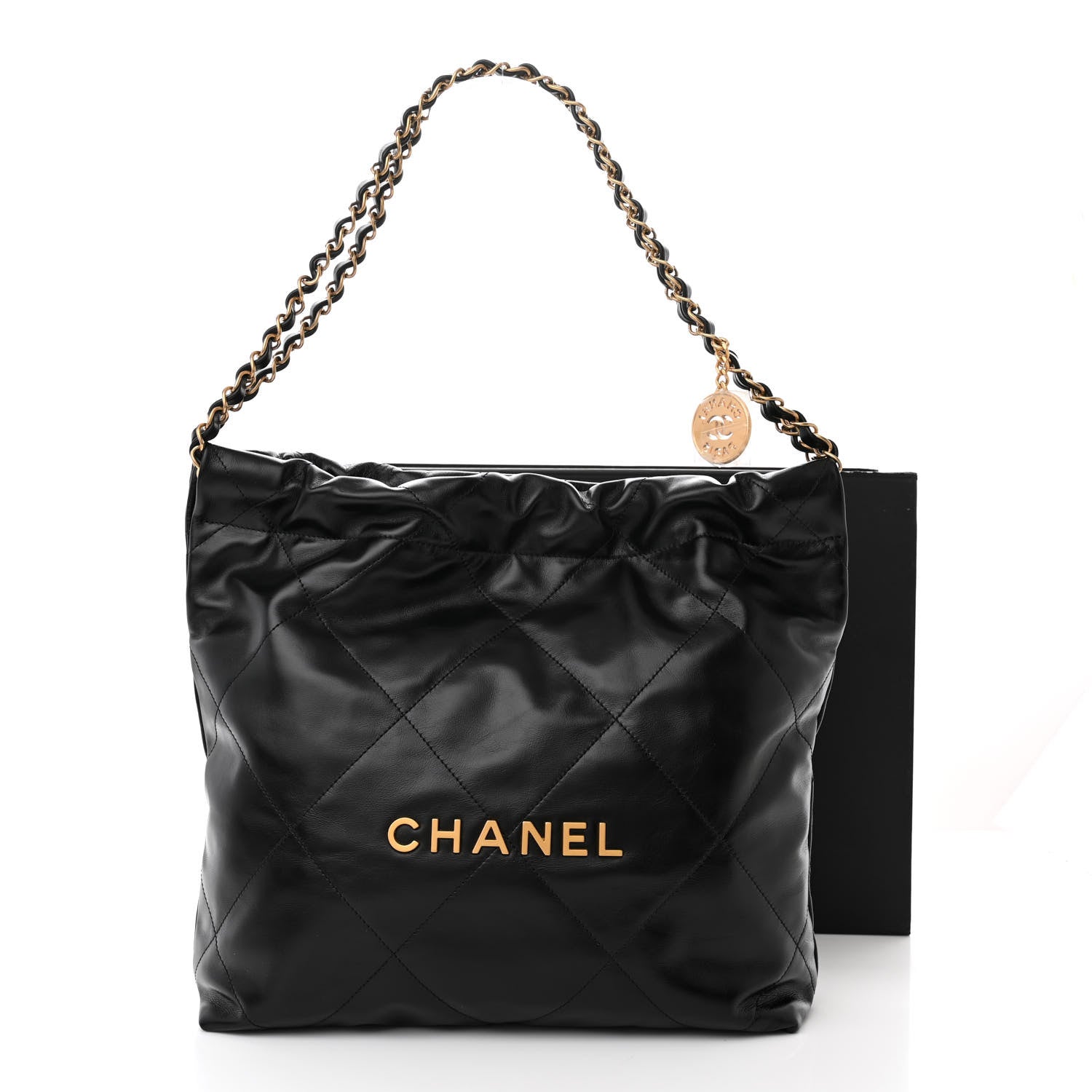 Chanel Shiny Calfskin Quilted Small Chanel 22 Black 12 of 12