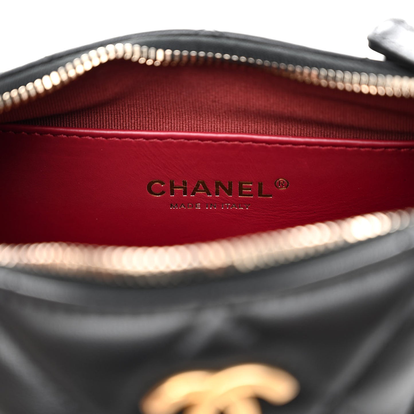 Lambskin Quilted CC Chain Hobo Black