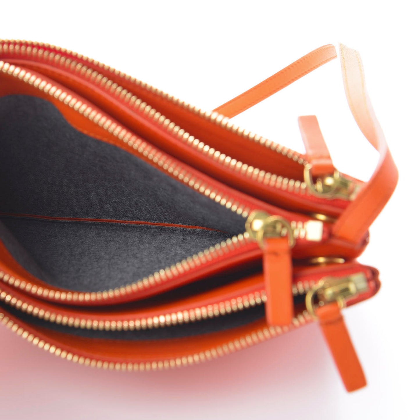 Lambskin Small Trio Crossbody Bag Bright Orange