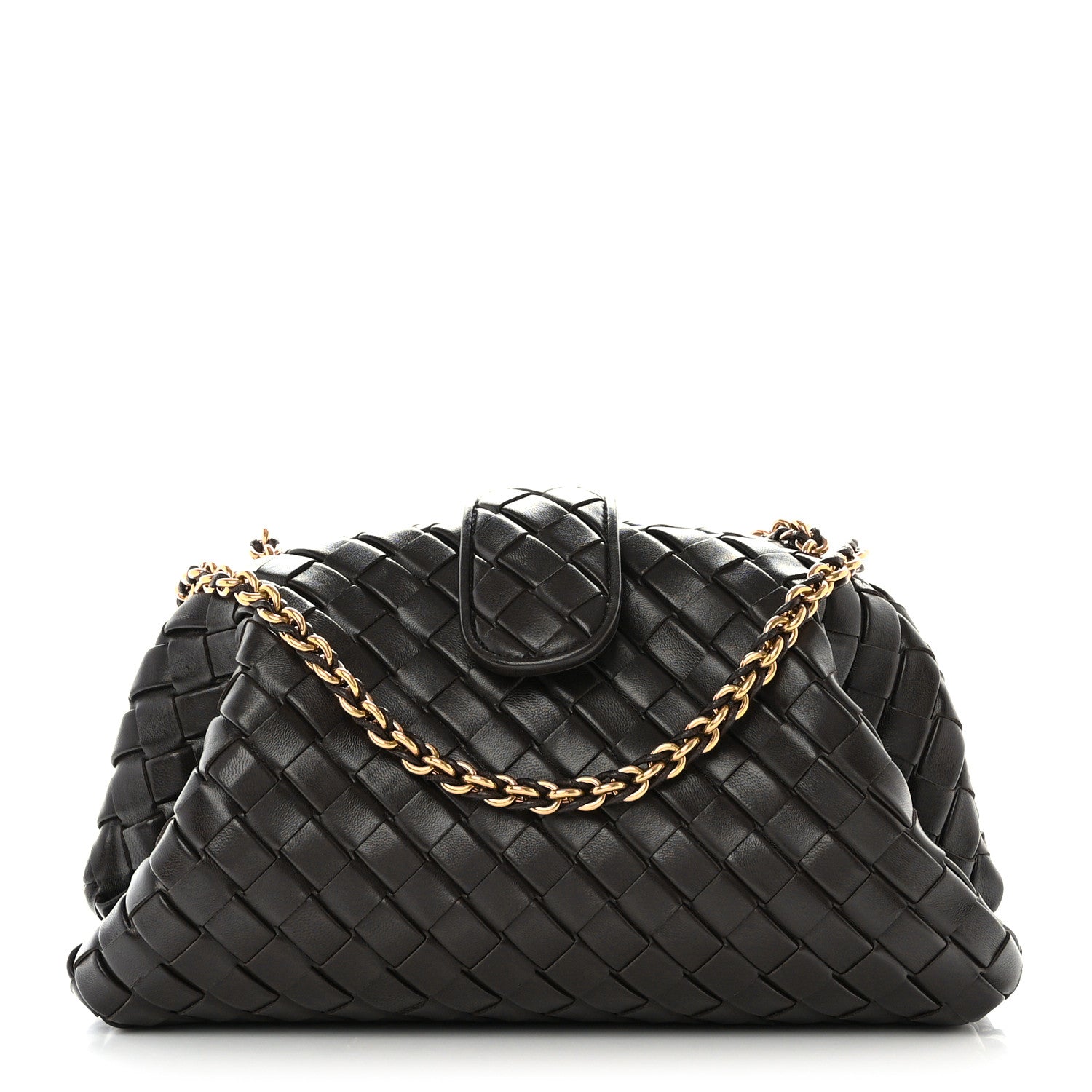 Bottega Veneta Nappa Intrecciato Teen The Lauren 1980 Clutch With Chain Fondant 1 of 10