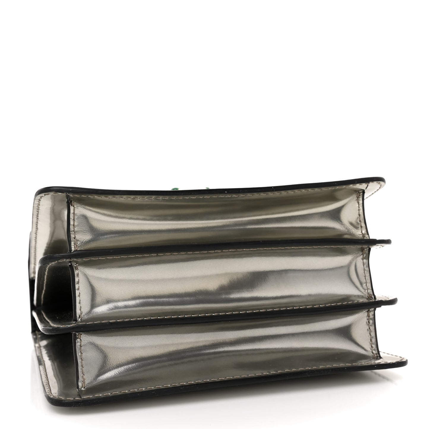 Metallic Calfskin Serpenti Forever Top Handle Silver