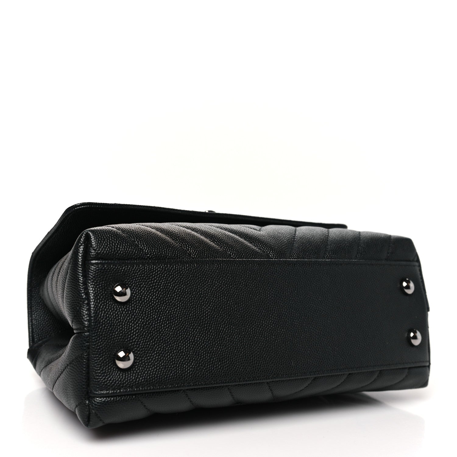 Chanel Caviar Chevron Quilted Mini Coco Handle Flap Black 4 of 10