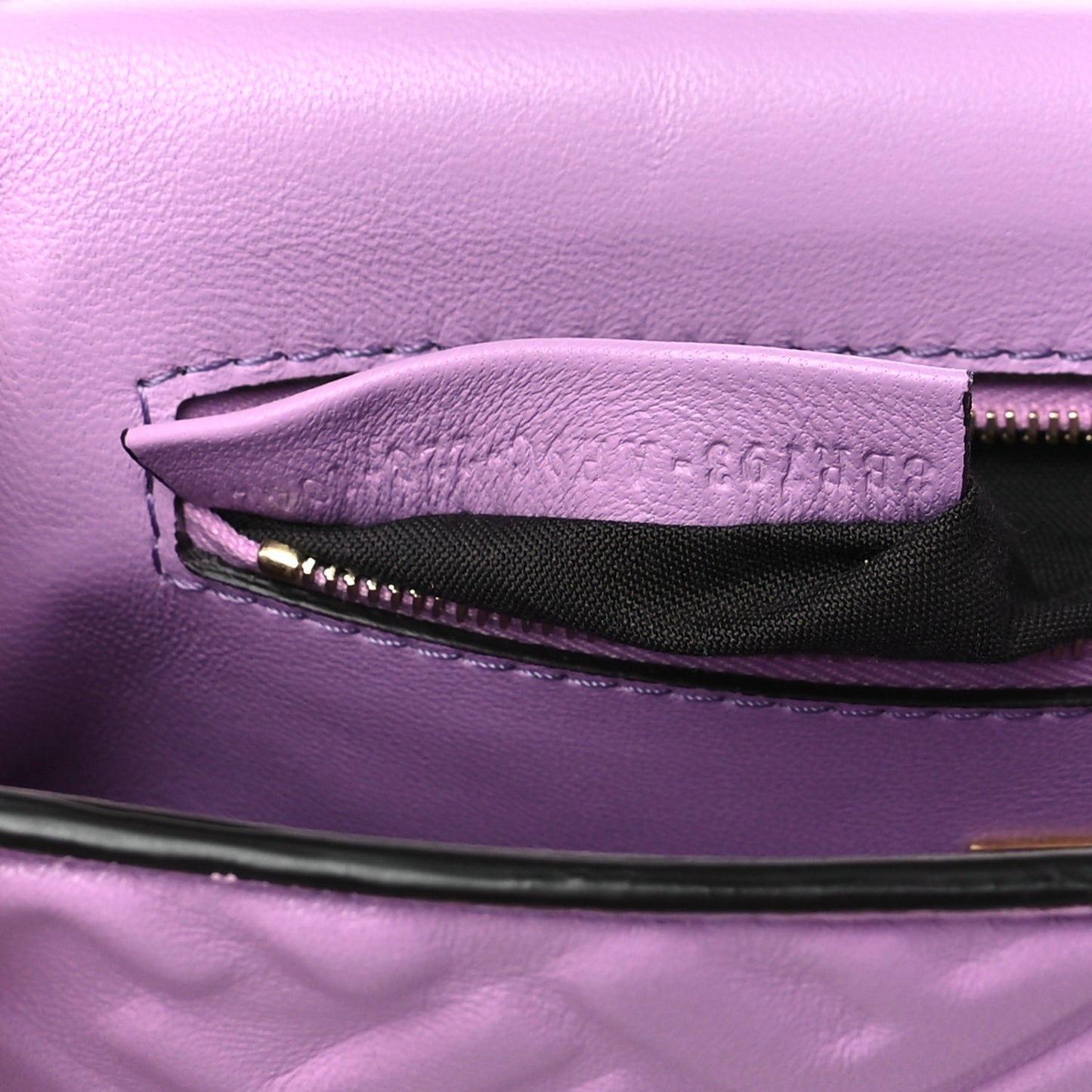 Nappa FF Embossed Small Midi Chain Baguette Violetta
