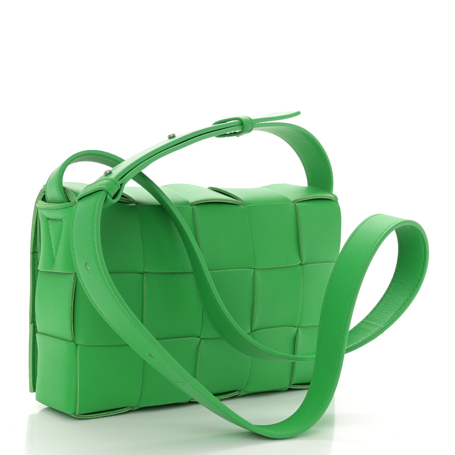 Lambskin Maxi Intrecciato Cassette Crossbody Bag Grass