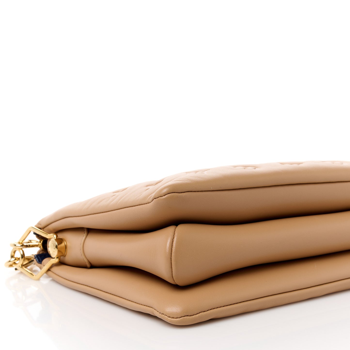 Lambskin Embossed Monogram Coussin PM Camel