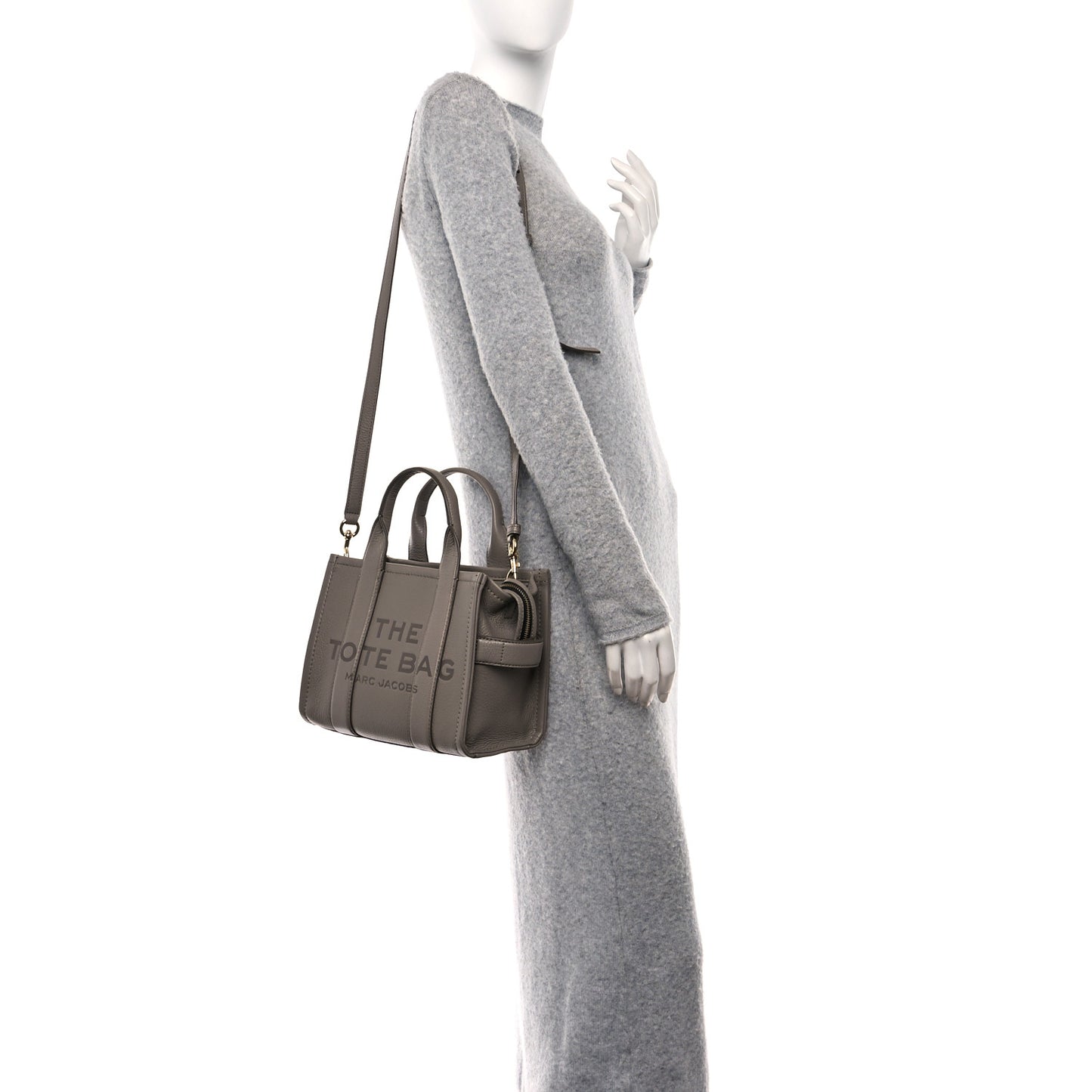 Grained Calfskin Small The Tote Bag Cement