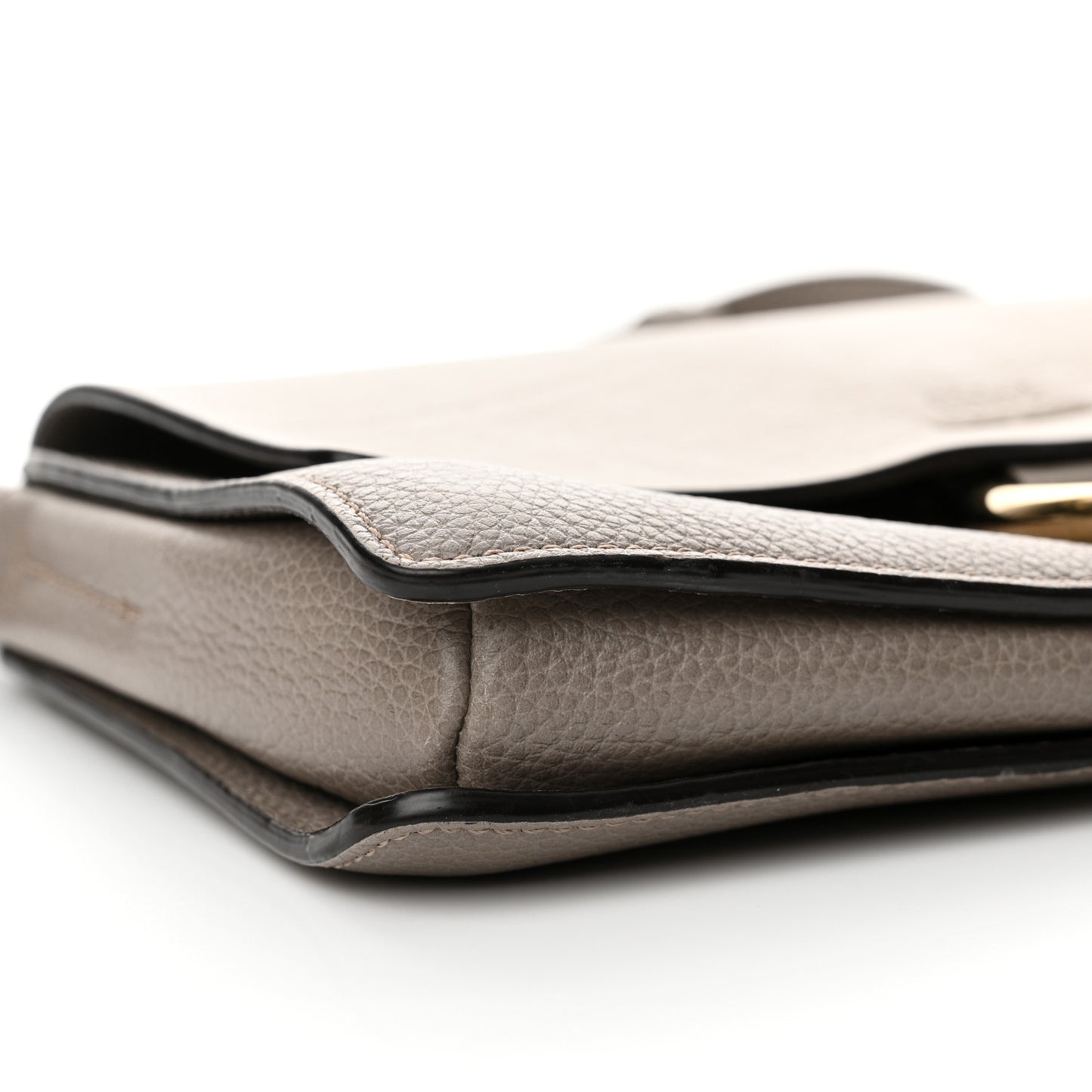 Grained Calfskin Lambskin Small Faye Shoulder Bag Motty Grey