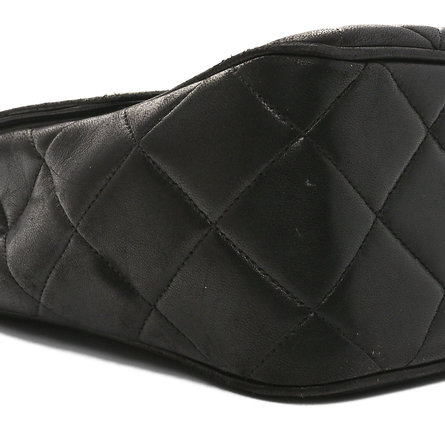 Lambskin Quilted Medium Square Flap Bag Black