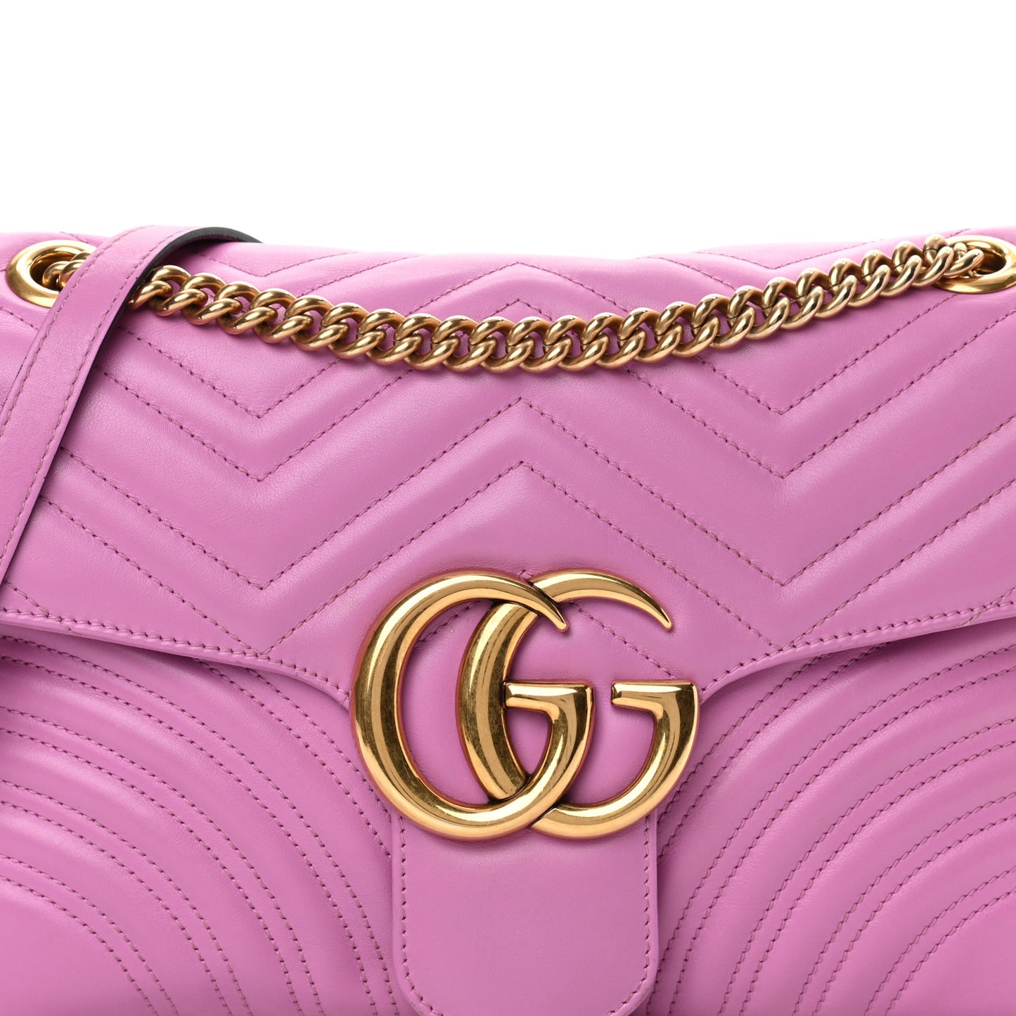 Calfskin Matelasse Medium GG Marmont Shoulder Bag Candy Mousse