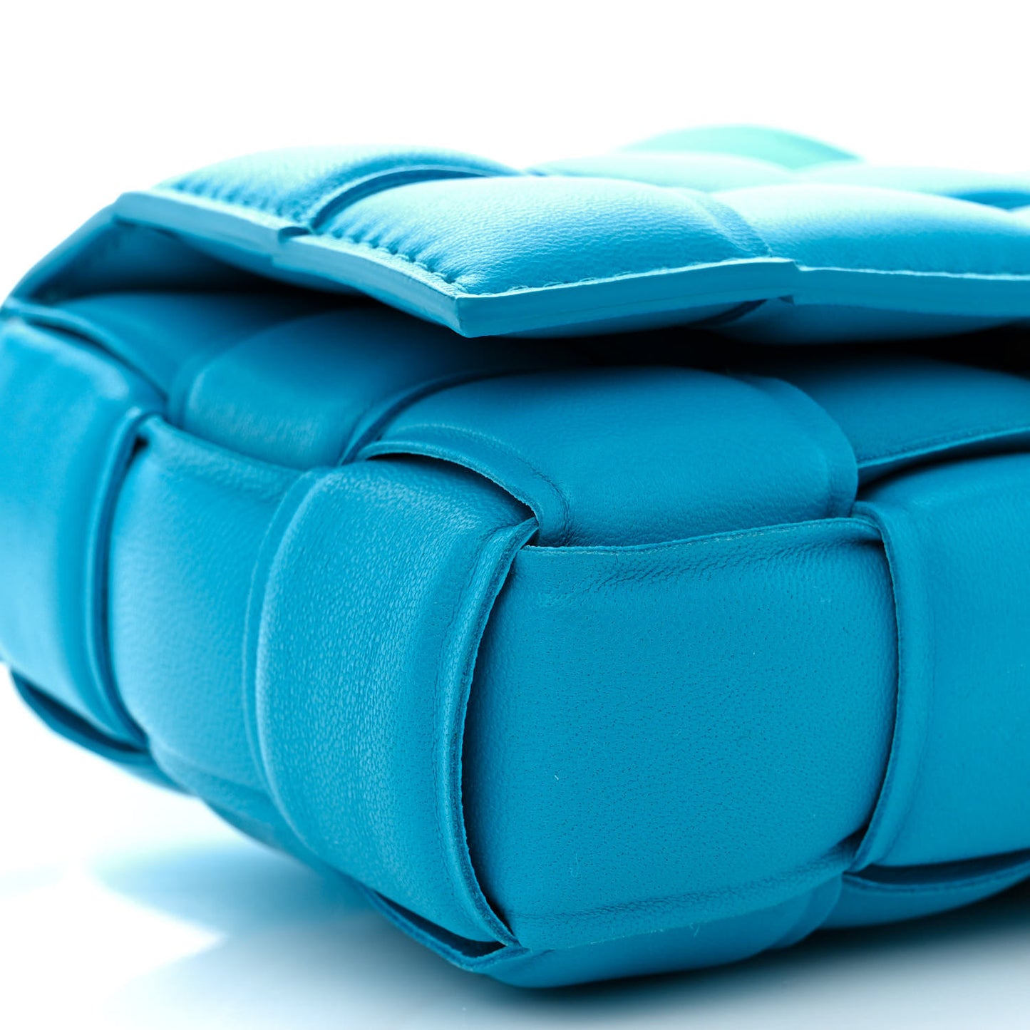 Nappa Maxi Intreccio Small Padded Cassette Crossbody Bag Pool