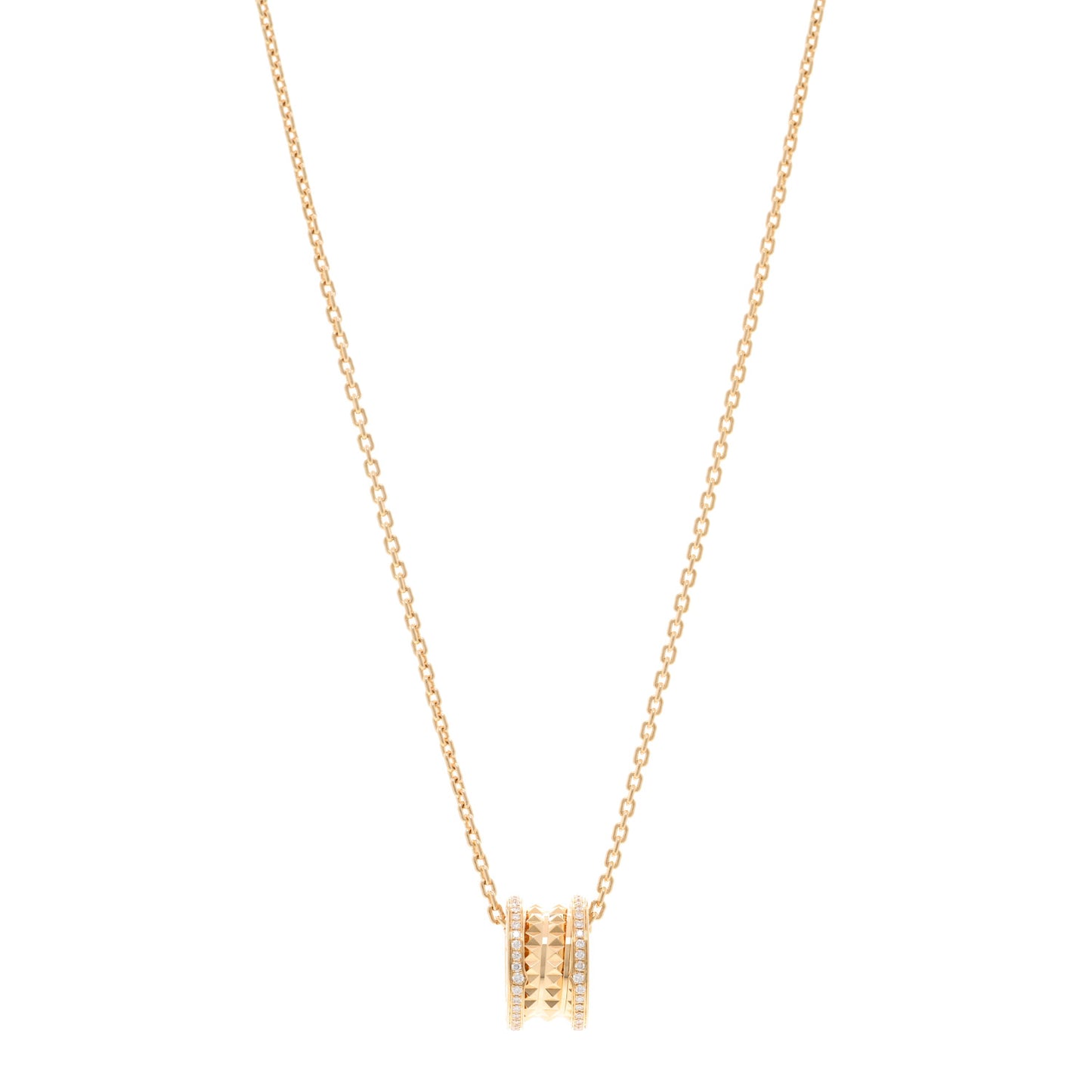 18K Yellow Gold Diamond .38ctw B.Zero1 Rock Pendant Necklace