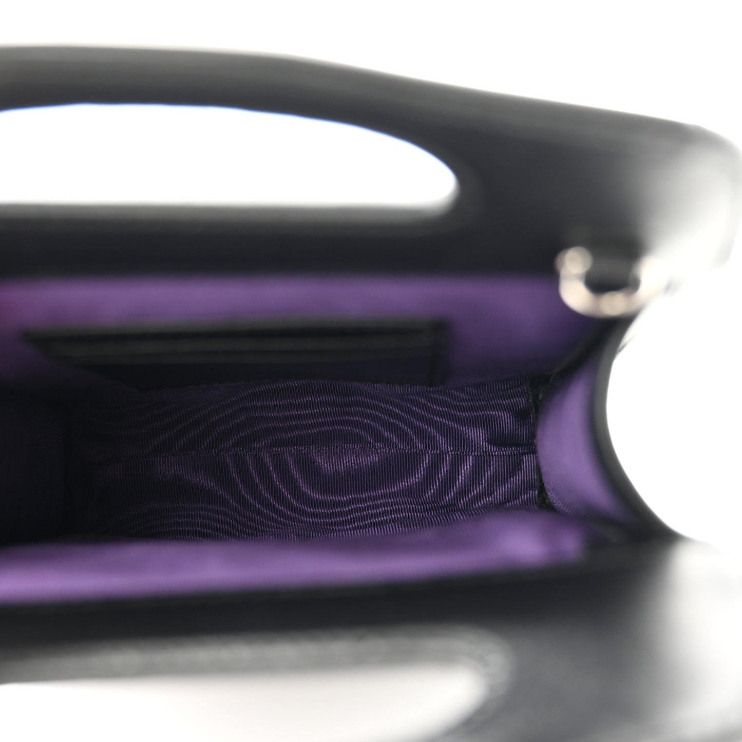 Nylon Calfskin Enamel GG Matelasse Mini Top Slip Handle Crossbody Bag Black