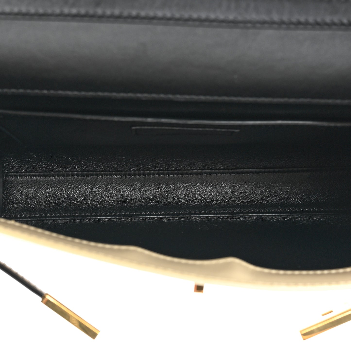 SAINT LAURENT Smooth Calfskin Manhattan Shoulder Bag Black Beige