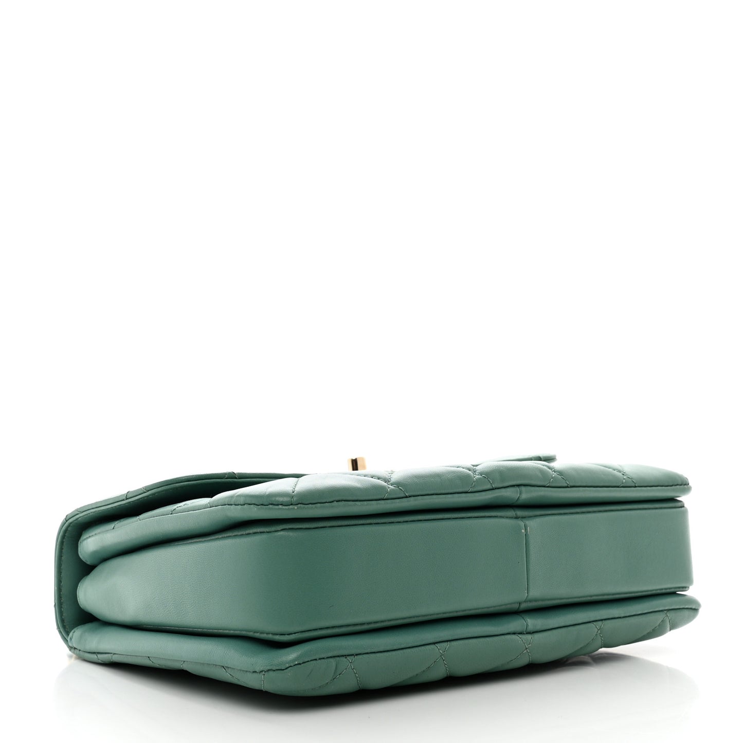 Lambskin Quilted Small Trendy CC Flap Dual Handle Bag Green