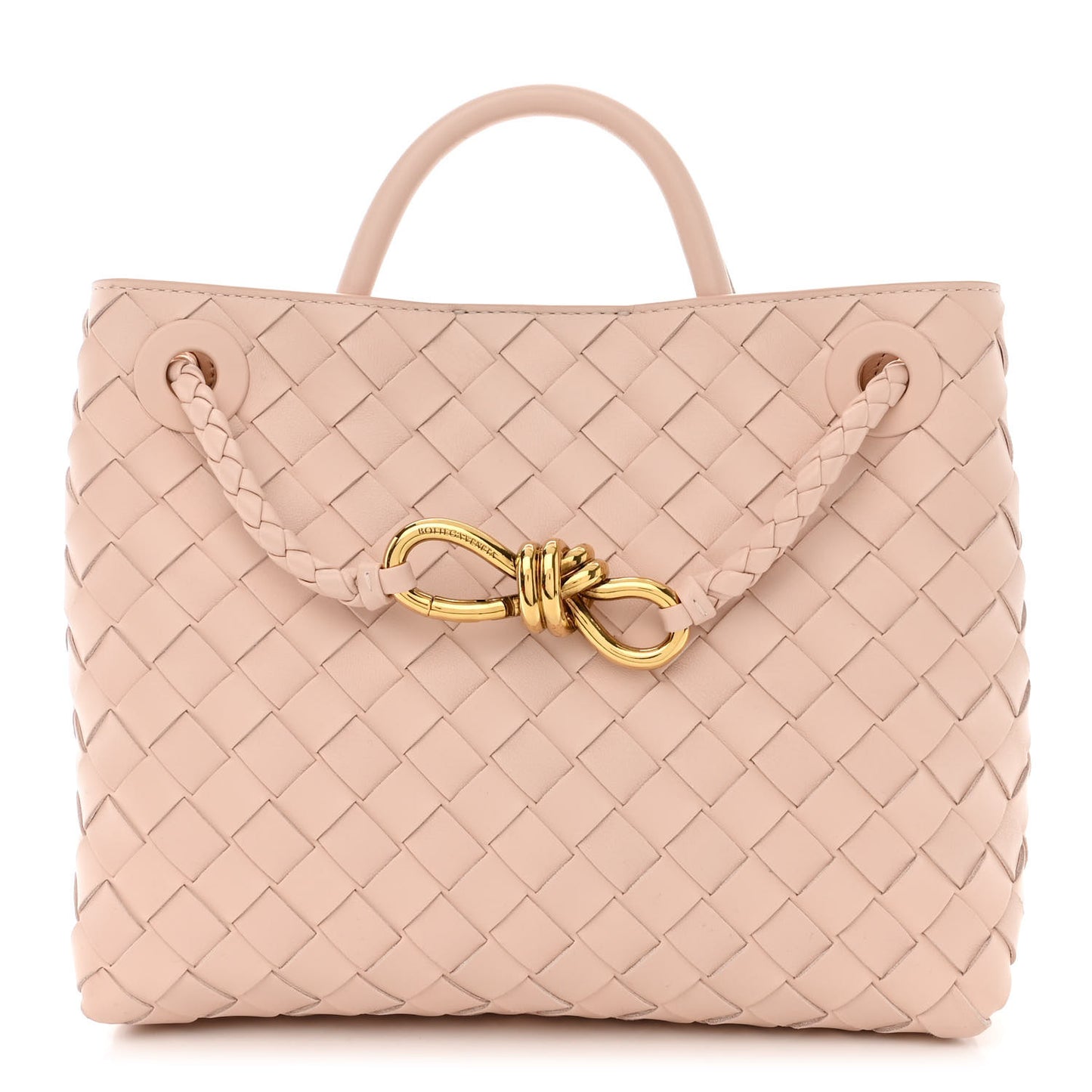 Nappa Intrecciato Small Andiamo Shoulder Bag Nude