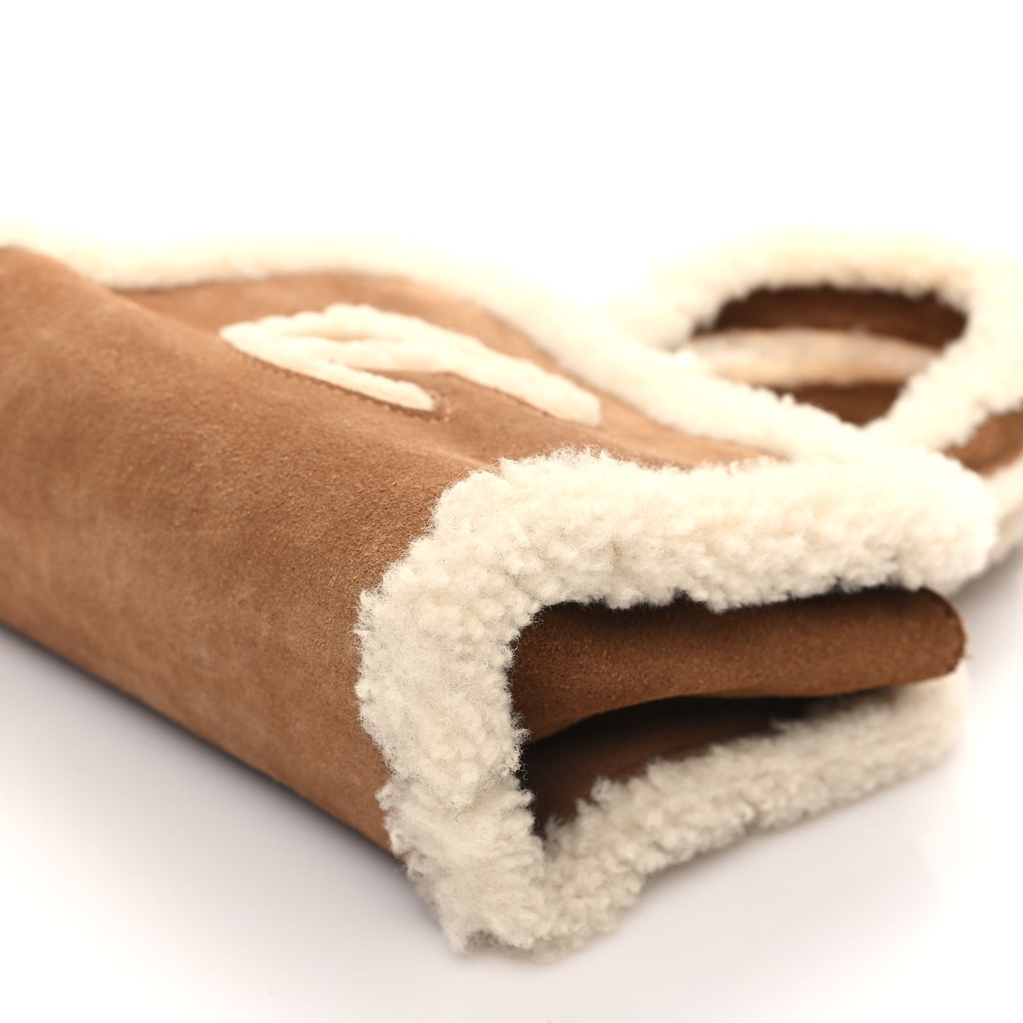 X UGG Suede shearling Small Shopping Bag Chestnut