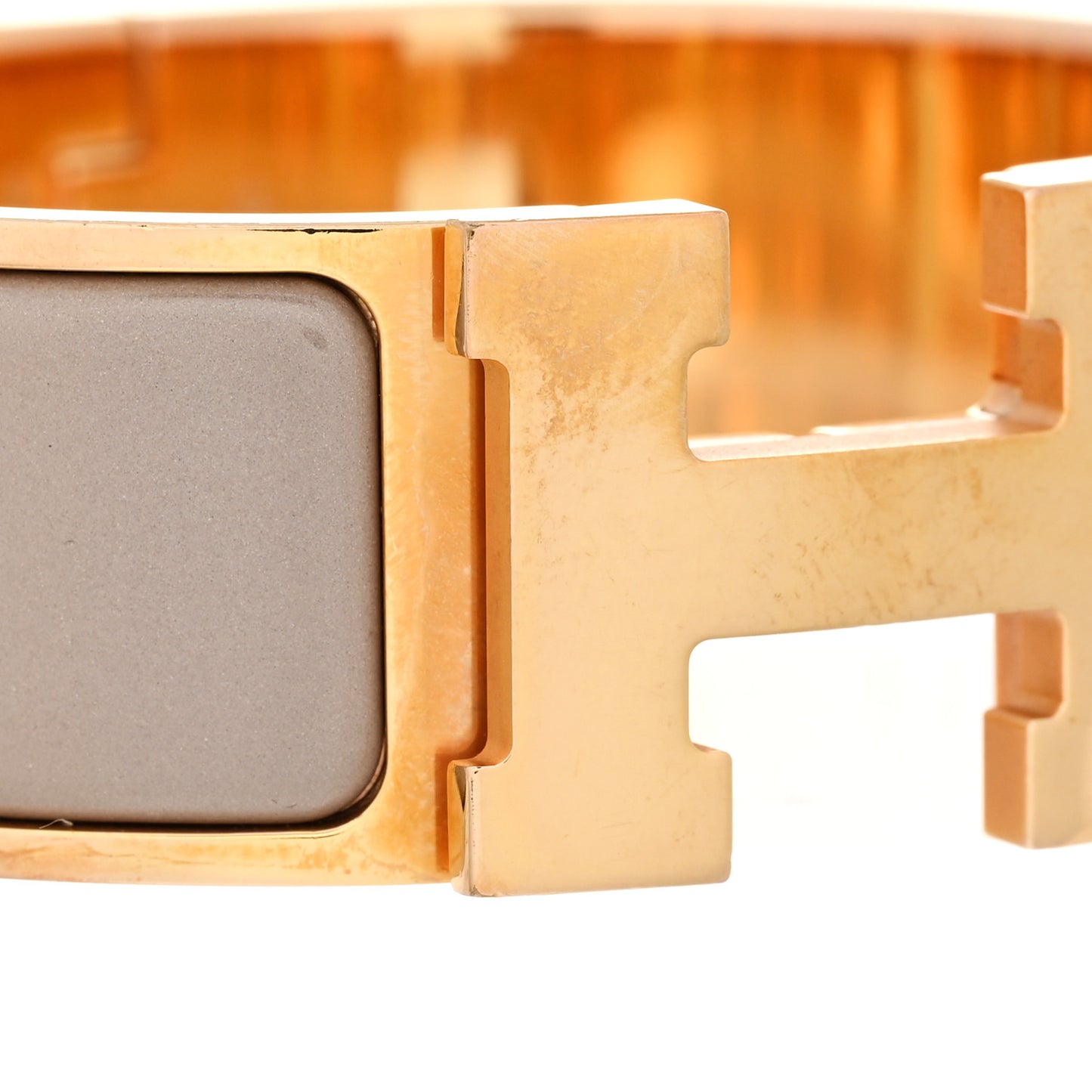 Enamel Wide Clic Clac H Bracelet GM Marron Glace