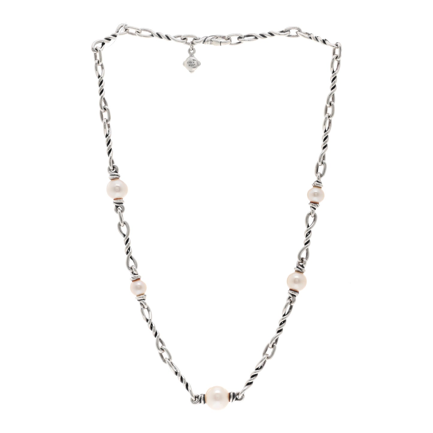 Sterling Silver Pearl Continuance Chain Necklace