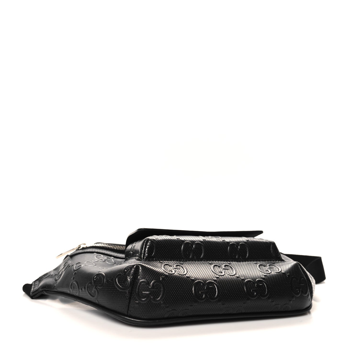 Calfskin GG Tennis Embossed Pocket Belt Bag Black