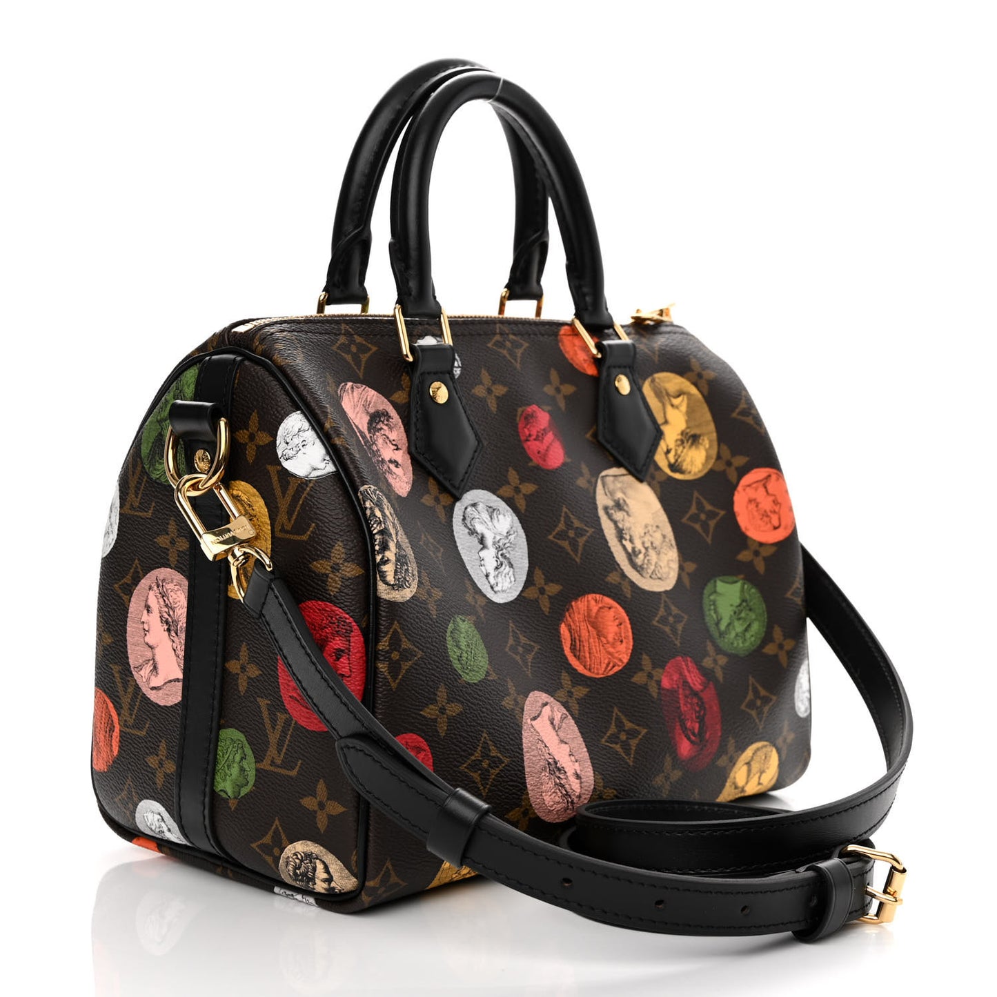 x FORNASETTI Monogram Cameo Speedy Bandouliere 25