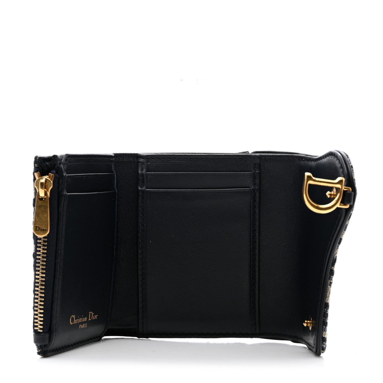 Christian Dior Oblique Saddle Lotus Wallet Blue 5 of 9