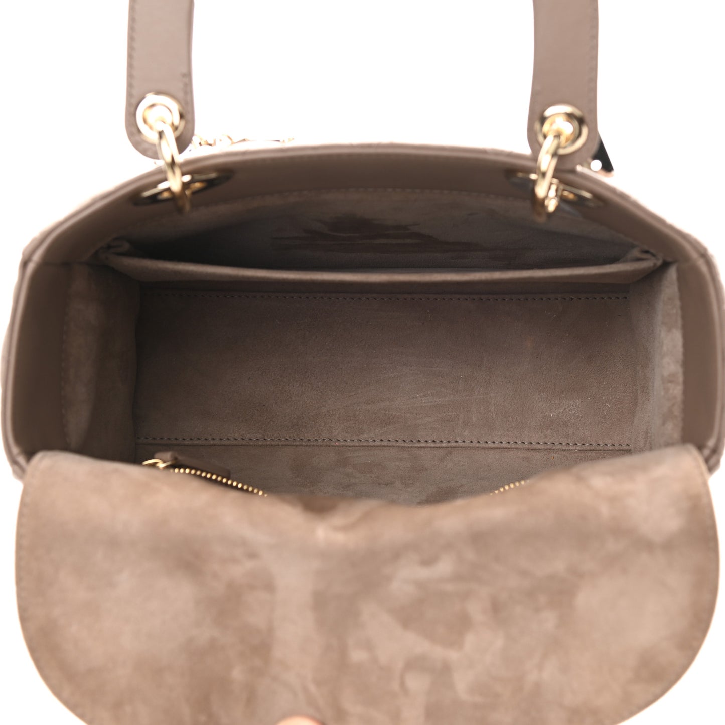 Lambskin Cannage Medium Lady Dior Warm Taupe