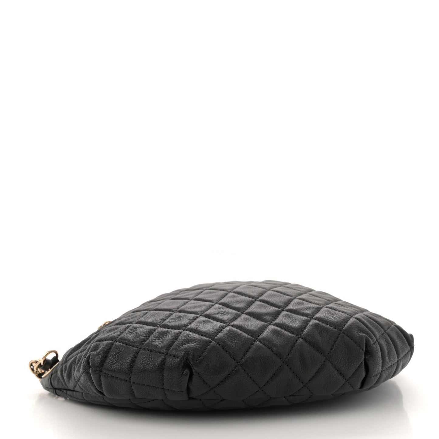 Calfskin Quilted Banane Waist Bag Fanny Pack Black