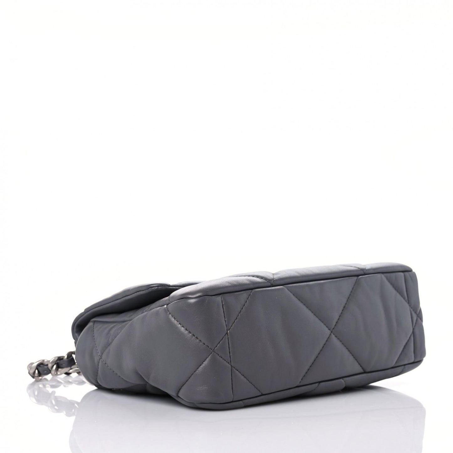 Lambskin Quilted Medium Chanel 19 Flap Dark Grey