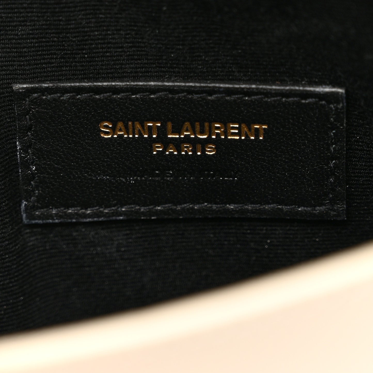 Smooth Shiny Calfskin Uptown Pouch Crema Soft