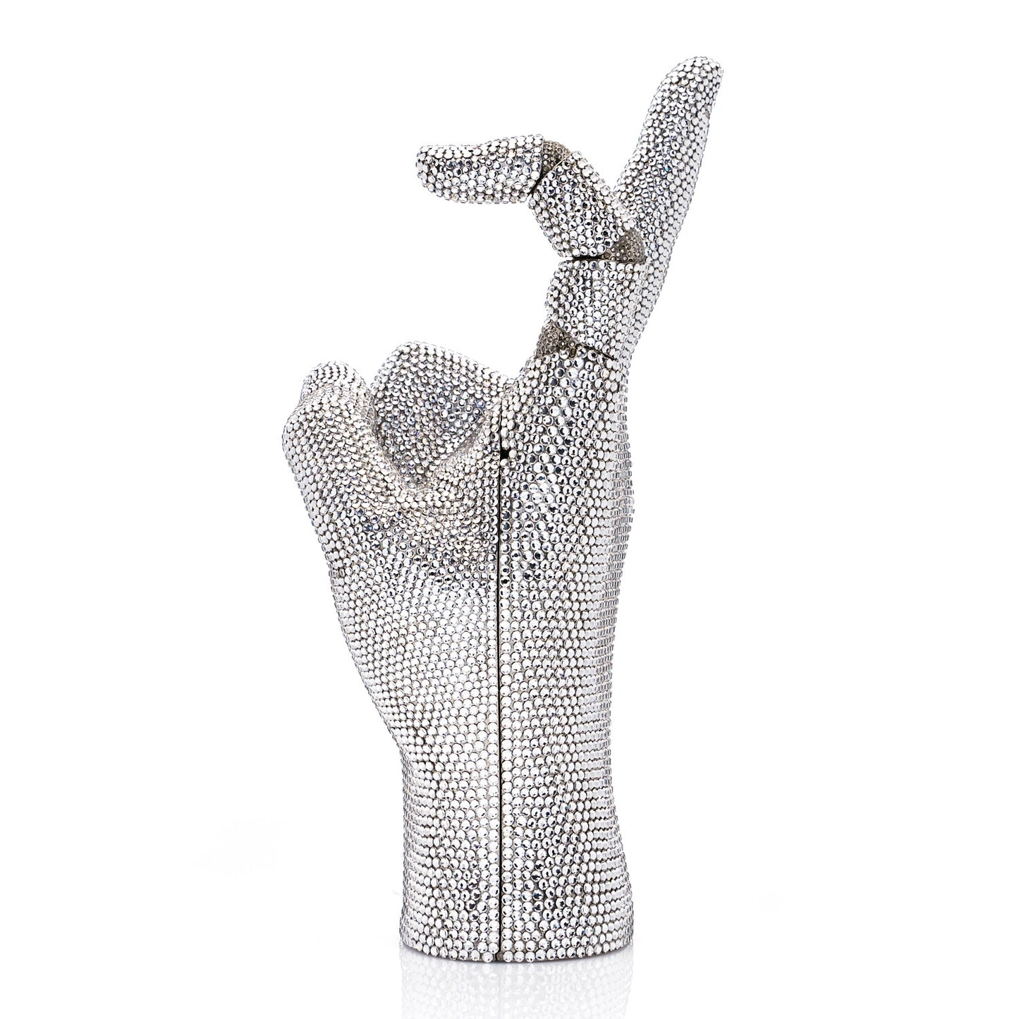 Swarovski Crystal War And Peace Minaudiere Clutch Silver