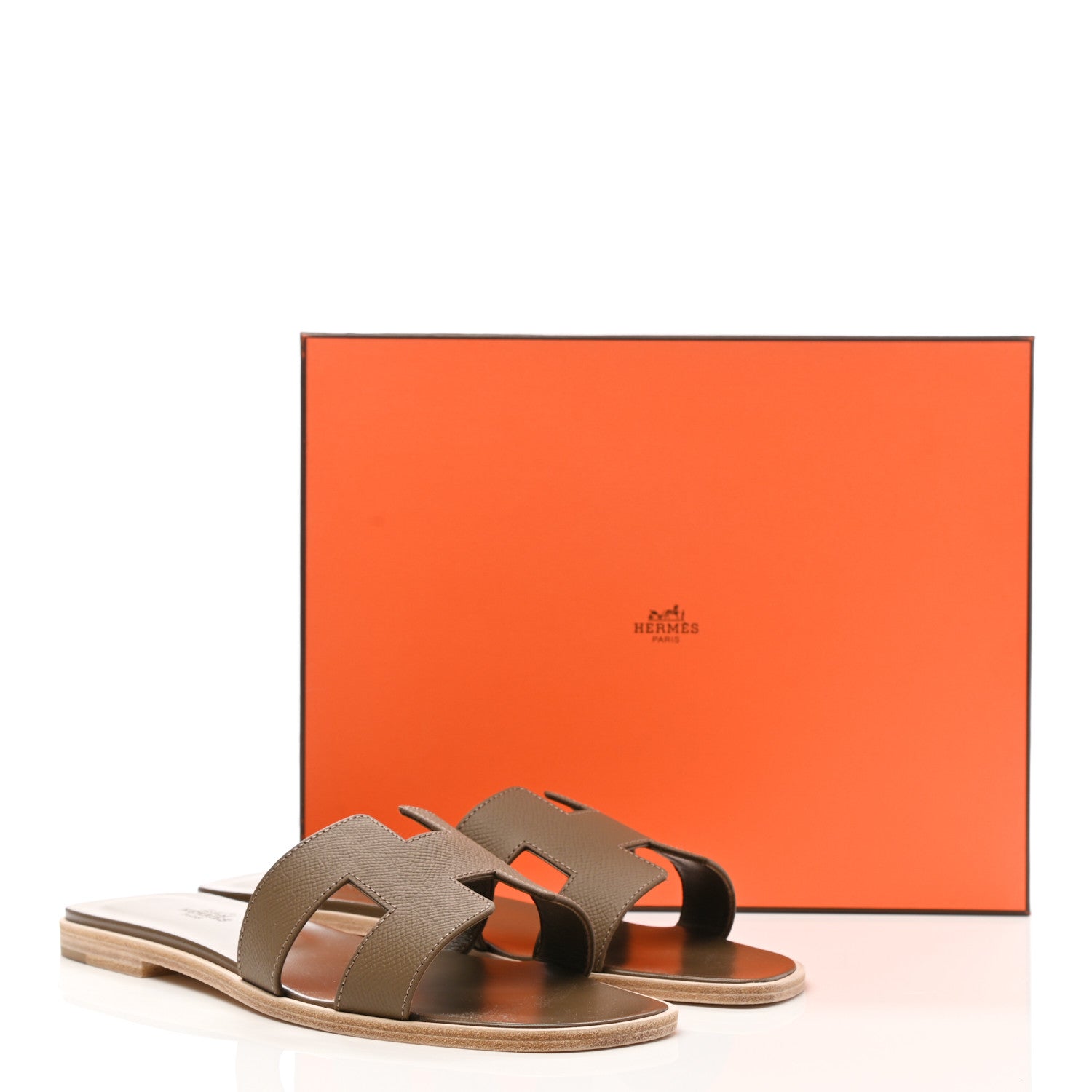 Hermes Epsom Oran Sandals 39 Etoupe 10 of 10