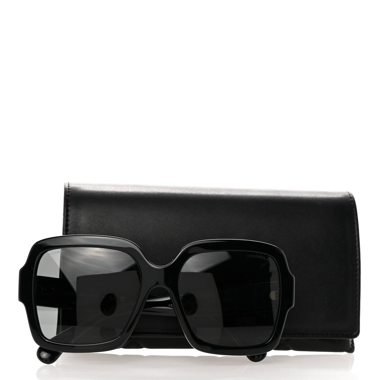 Acetate Square Heart Sunglasses 5479-A Black