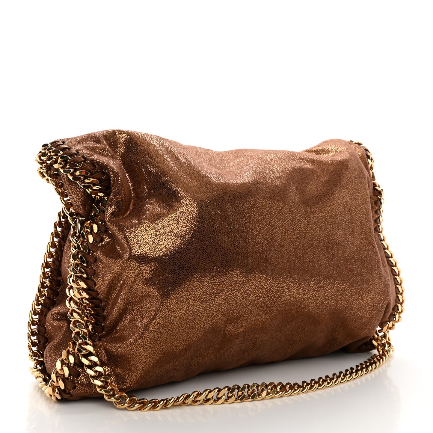 Metallic Shaggy Deer Small Falabella Tote Bronze