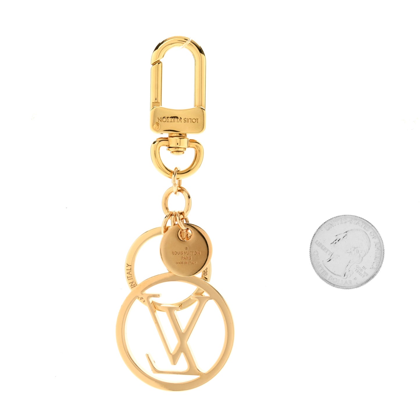 LV Circle Bag Charm Key Holder Gold