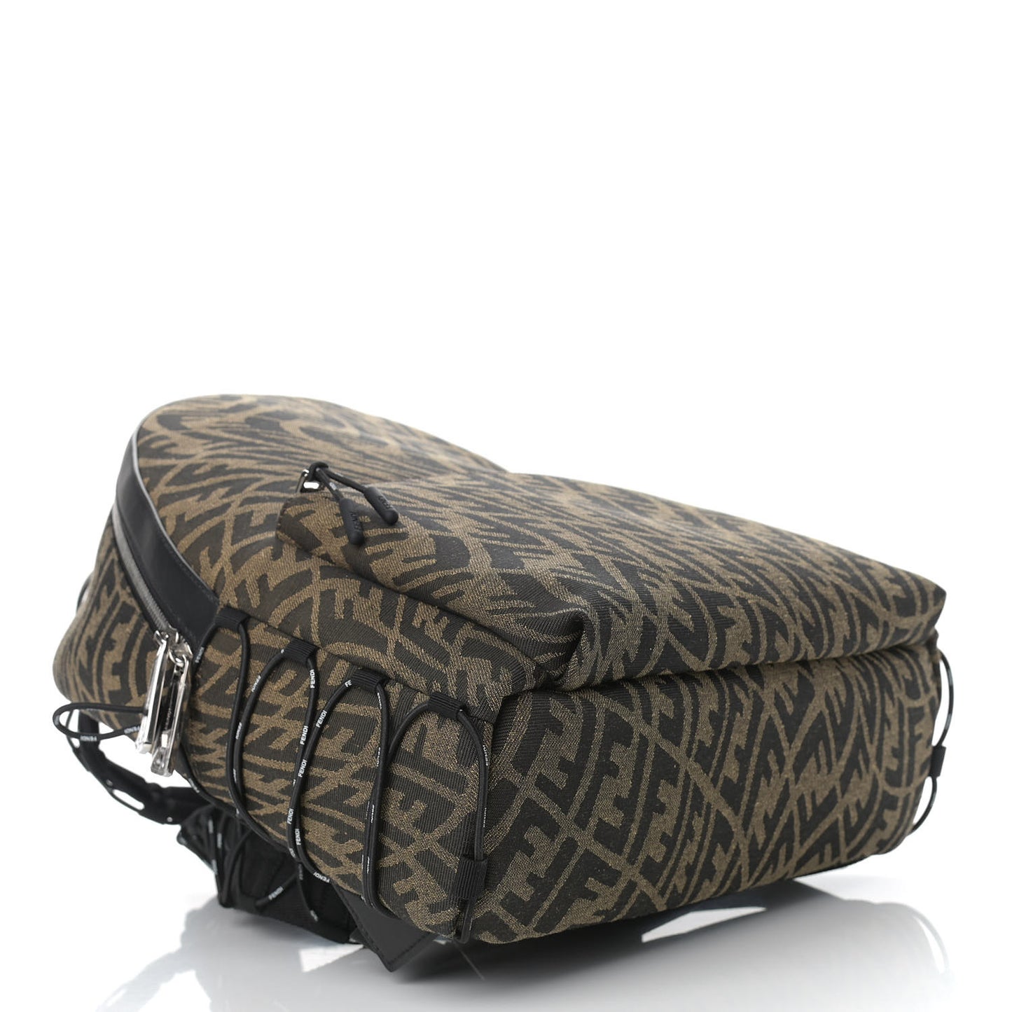 X SARAH COLEMAN Fabric Jacquard Vitello Grace Light Woven Lanyard FF Vertigo Pouch Pocket Backpack Tobacco Moro Black