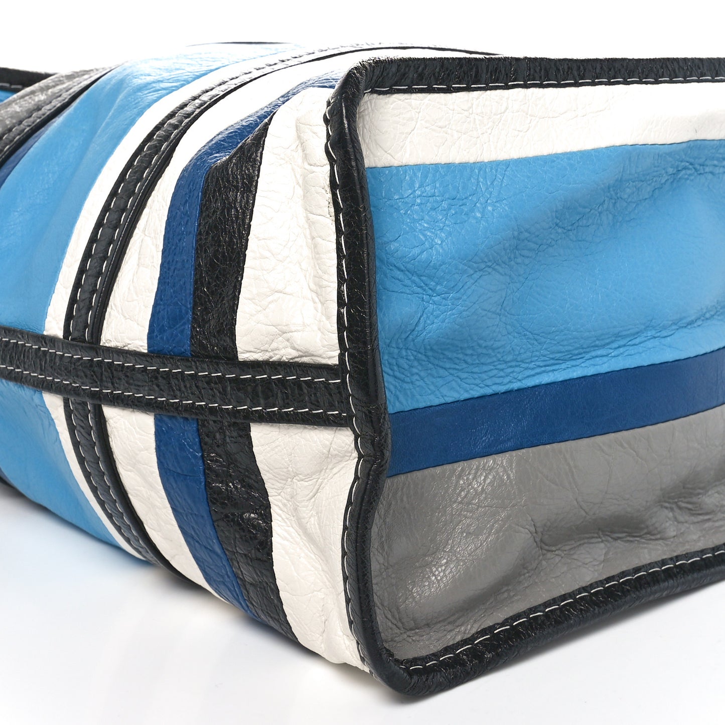 Veau Arena Multicolore Medium Bazar Shopper Tote Bleu Lazuli White