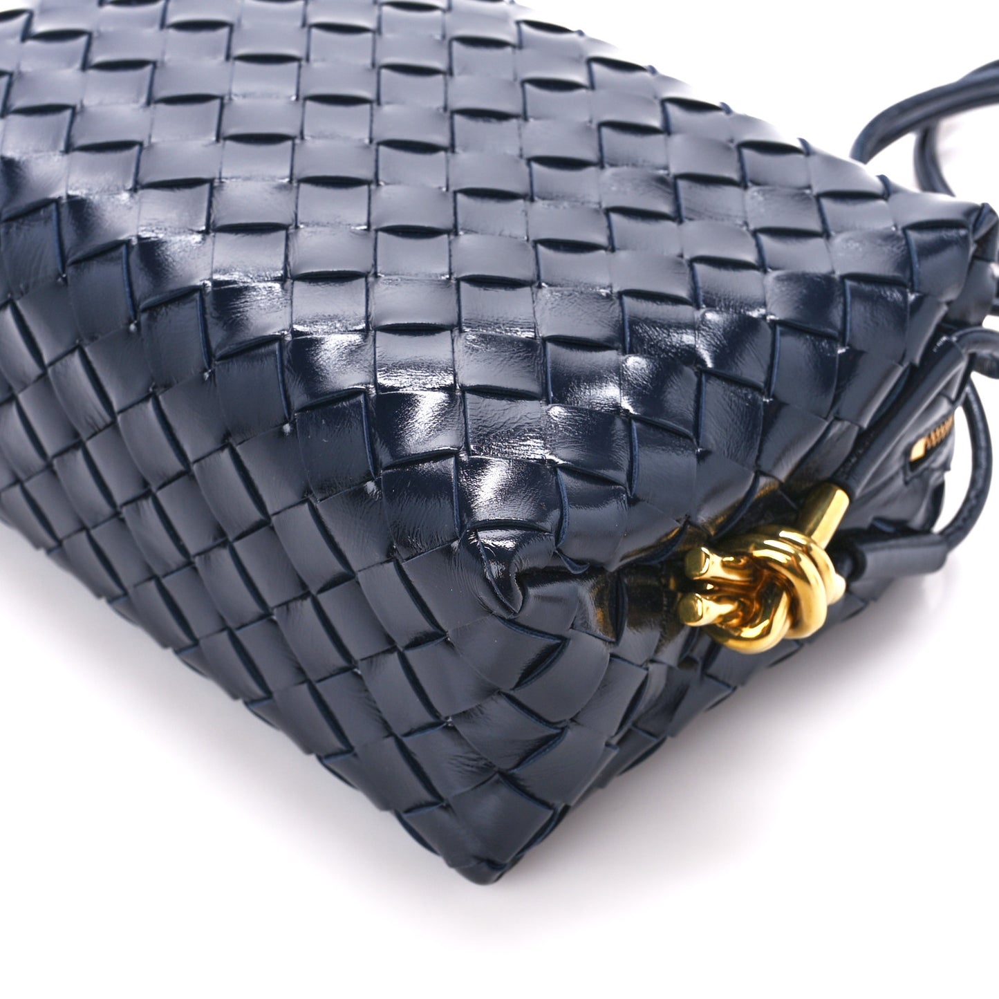 Polished Nappa Intrecciato Knot Small Loop Camera Bag Space