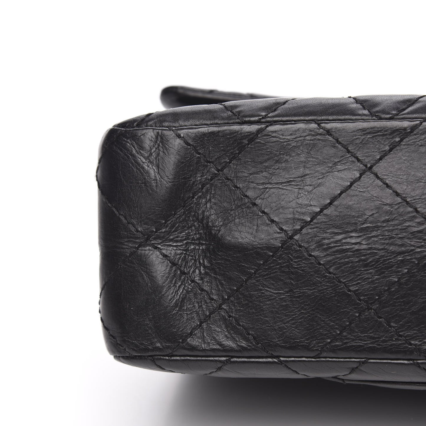 Aged Calfskin Quilted 2.55 Reissue 227 Flap Black