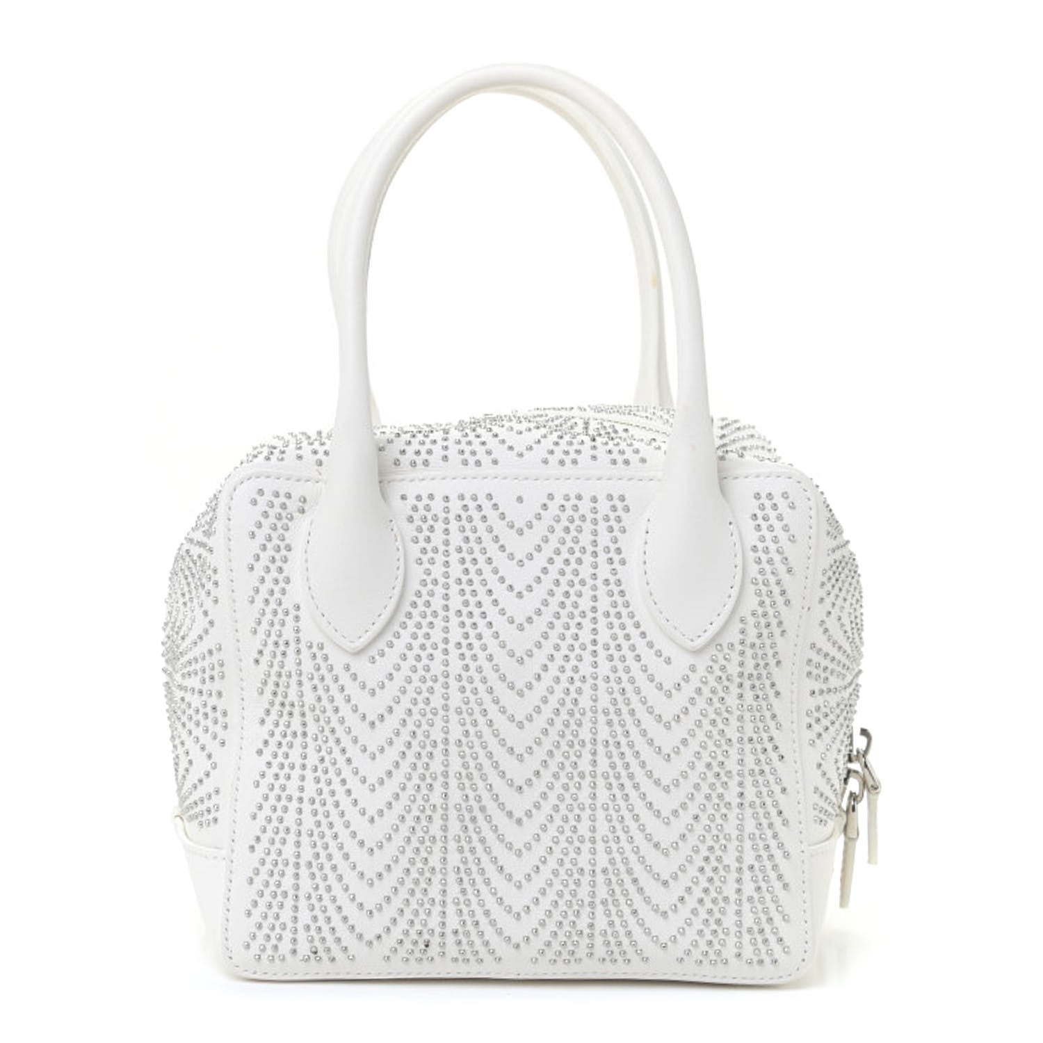 Alaia Calfskin Studded Small Elga Top Handle Bag White 1 of 11