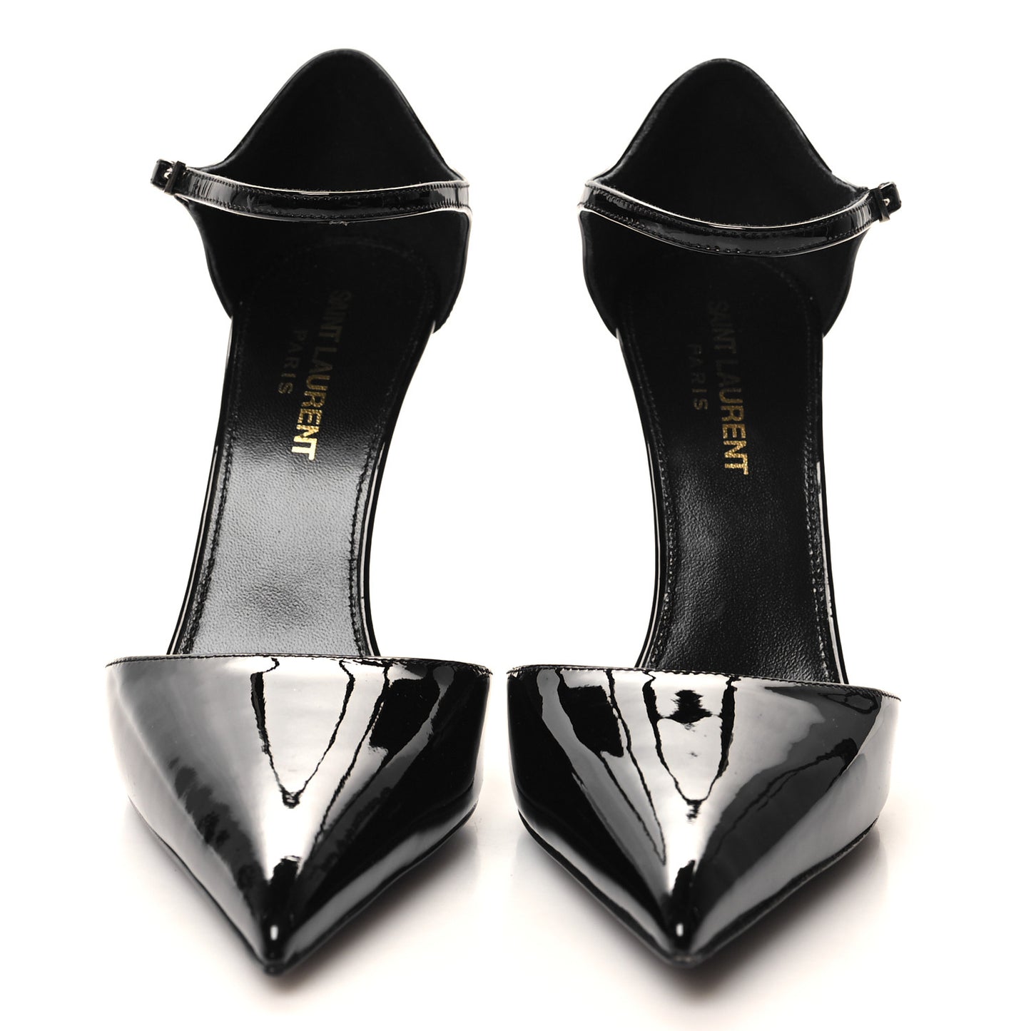 Patent Avenue 110 Ankle Strap Pointed Pumps 36 Black