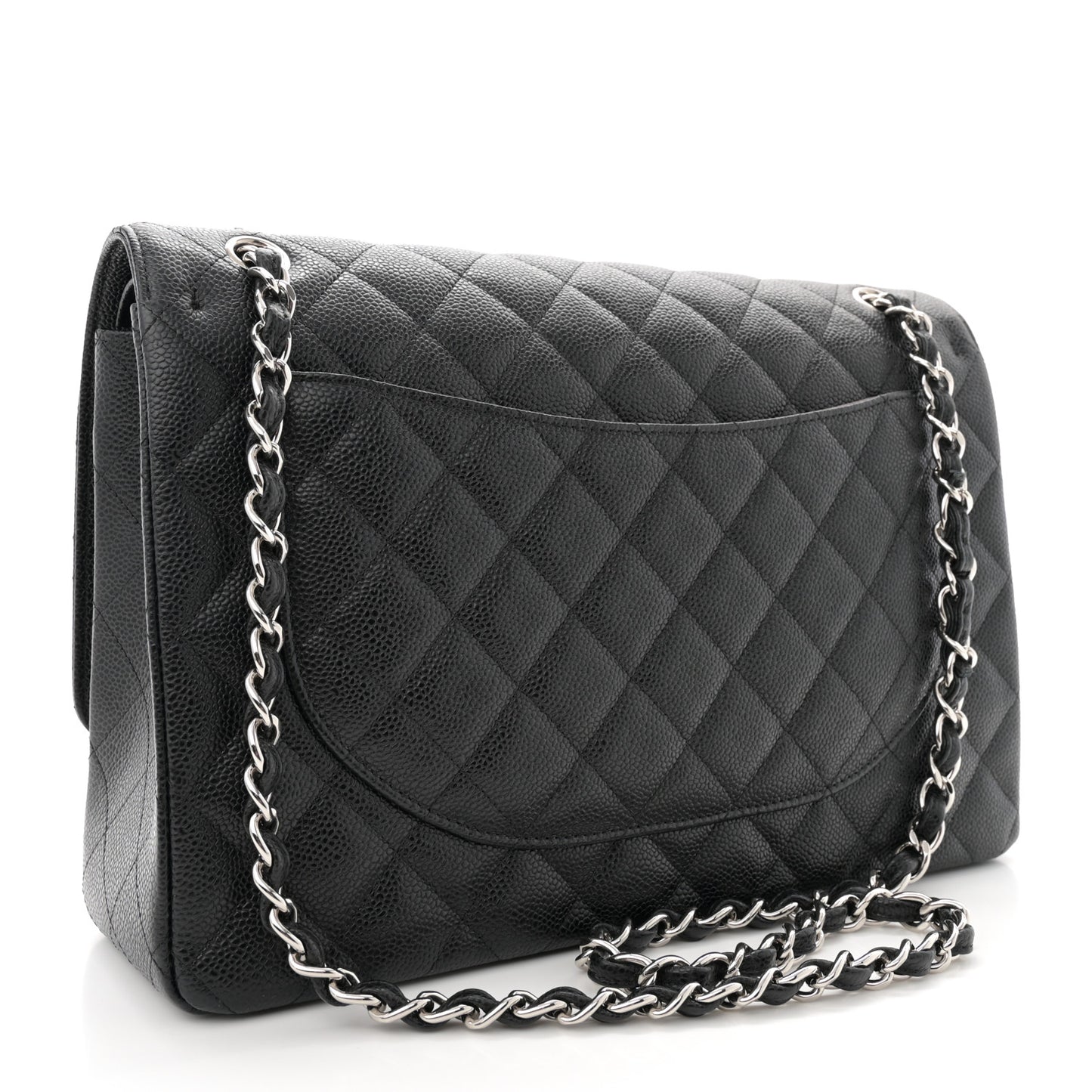 Caviar Quilted Maxi Double Flap Black
