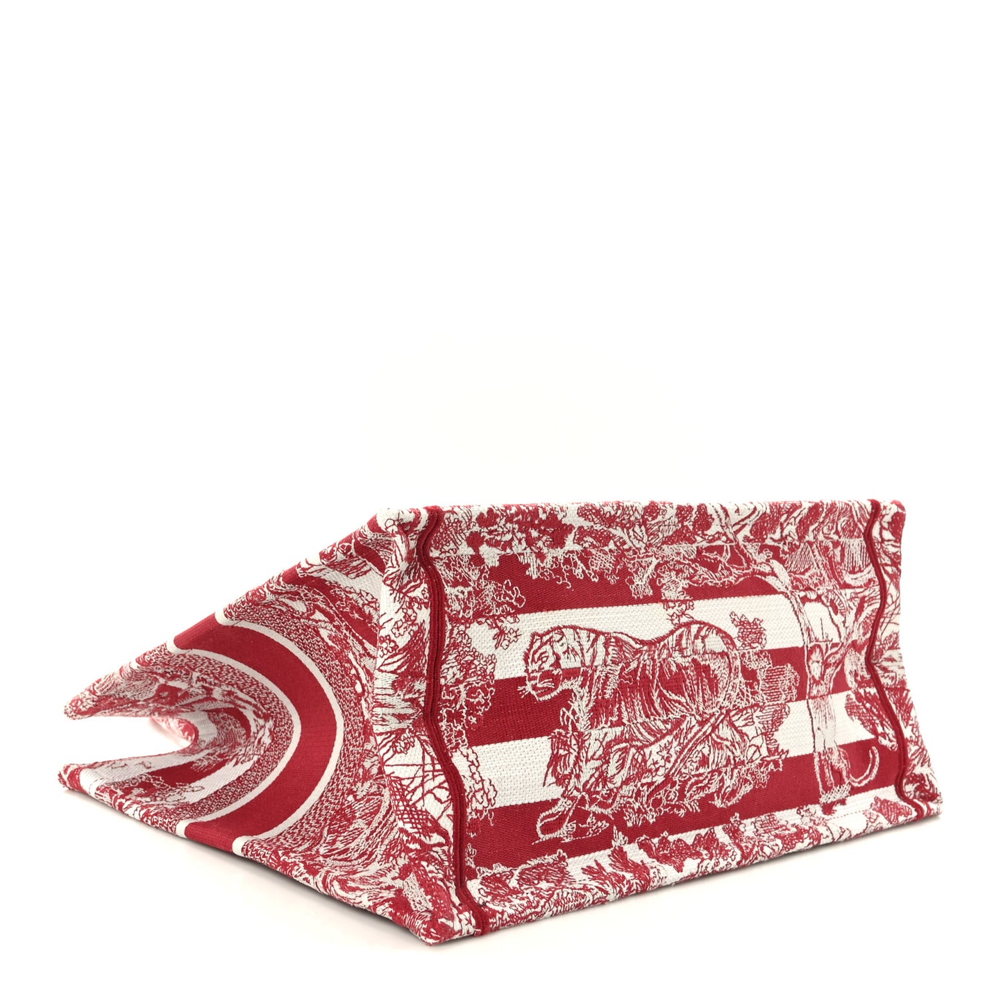 Canvas Embroidered Medium Dioriviera Toile De Jouy Book Tote Raspberry