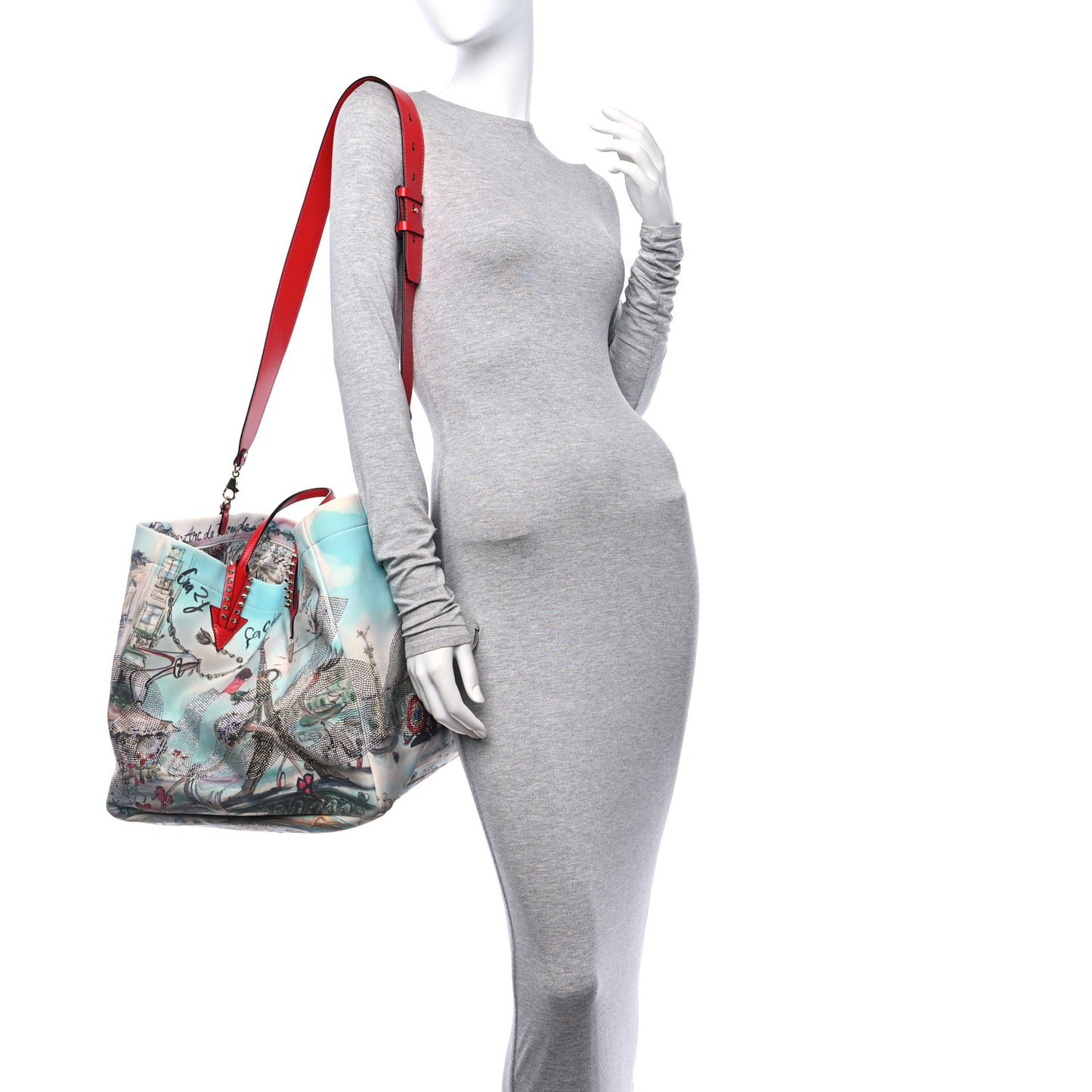 Neoprene Cabaraparis Spikes Tote Loubi Multicolor