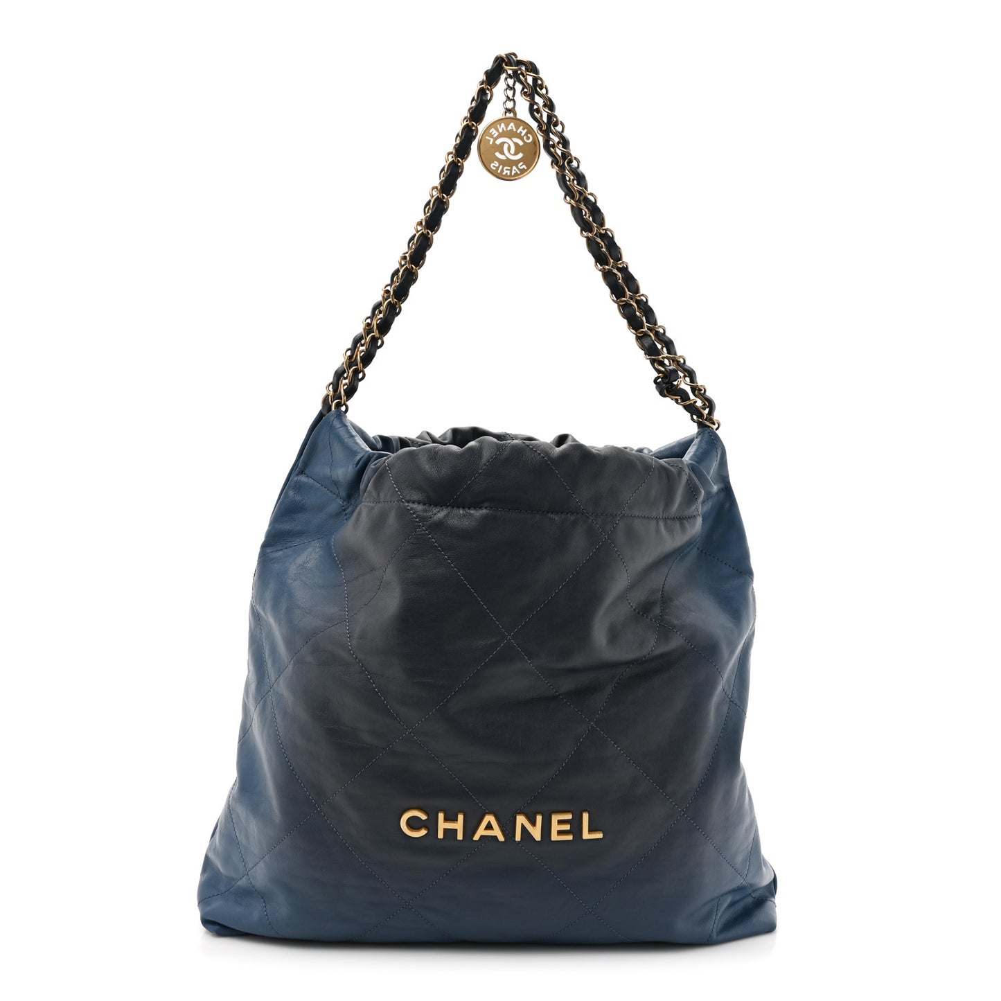 Shaded Calfskin Quilted Chanel 22 Blue Dark Blue