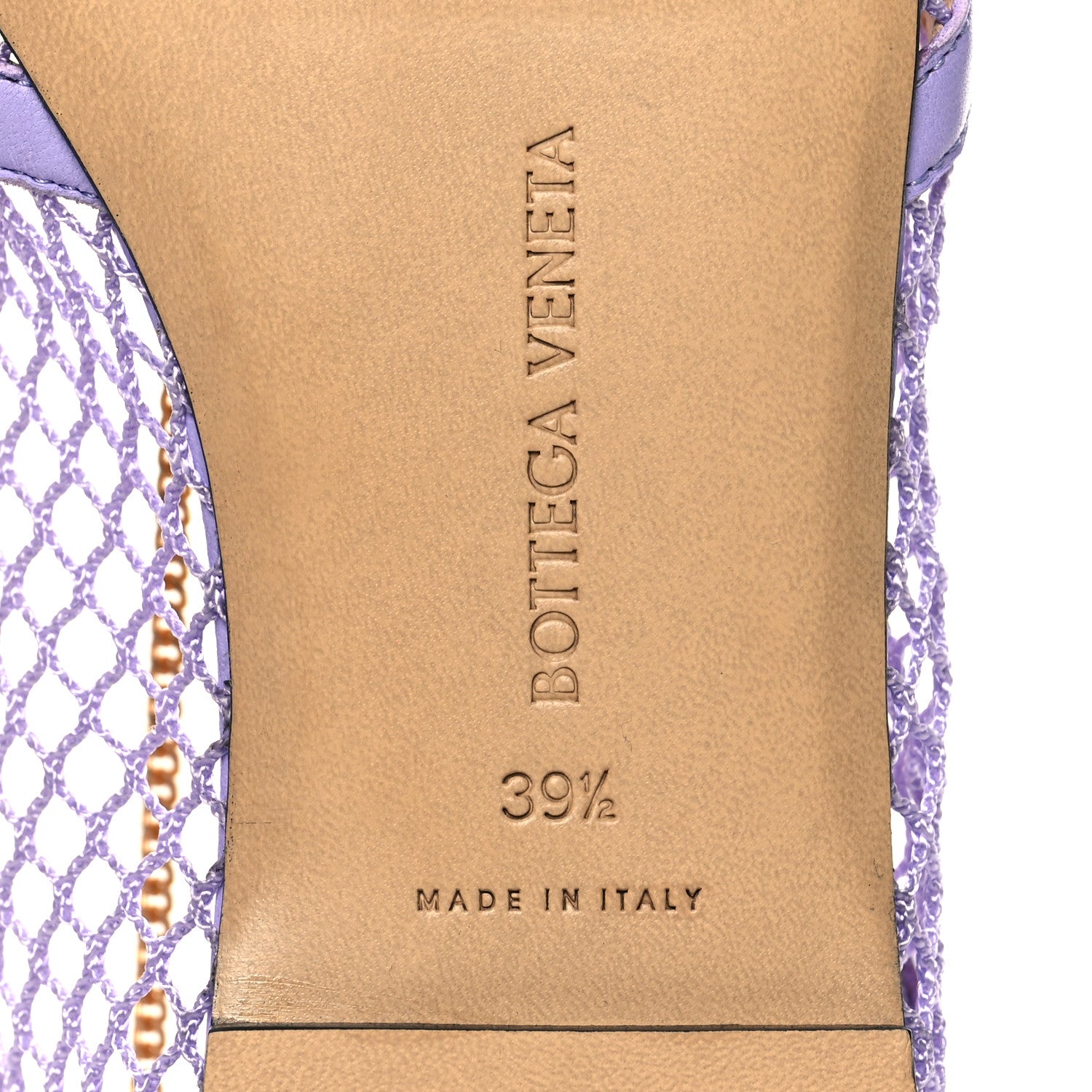 Bottega Veneta Mesh Nappa Chunky Chain Stretch Ballerina Flats 39.5 Wisteria 6 of 7